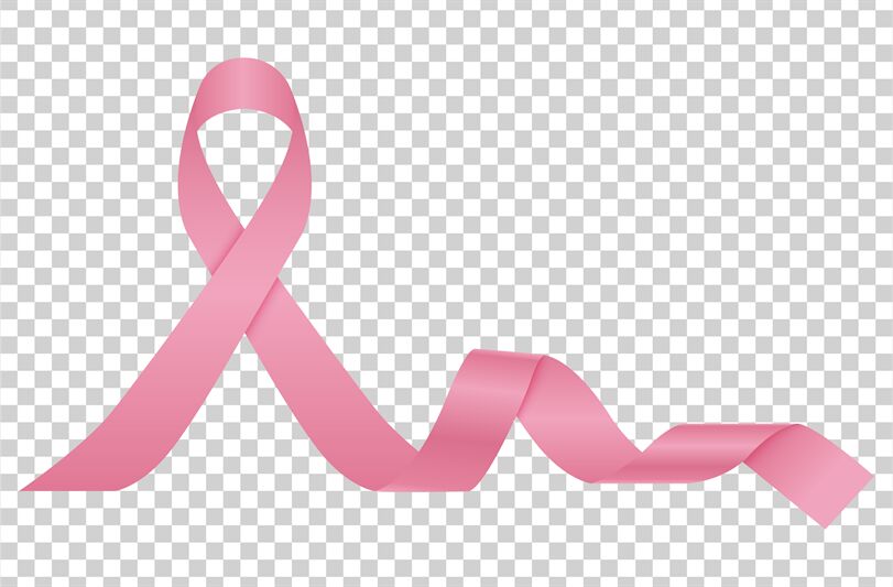 Pink ribbon. Woman breast cancer awareness realistic symbol. Vector si By  ONYX
