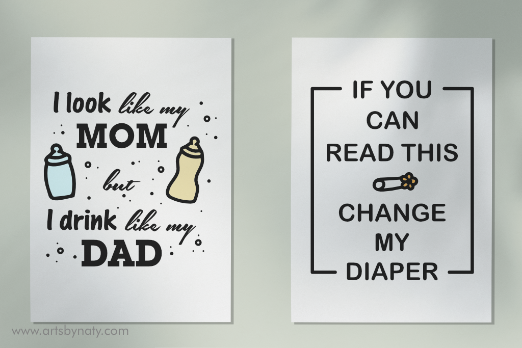 Funny baby quotes and sayings SVG files. By ArtsByNaty | TheHungryJPEG