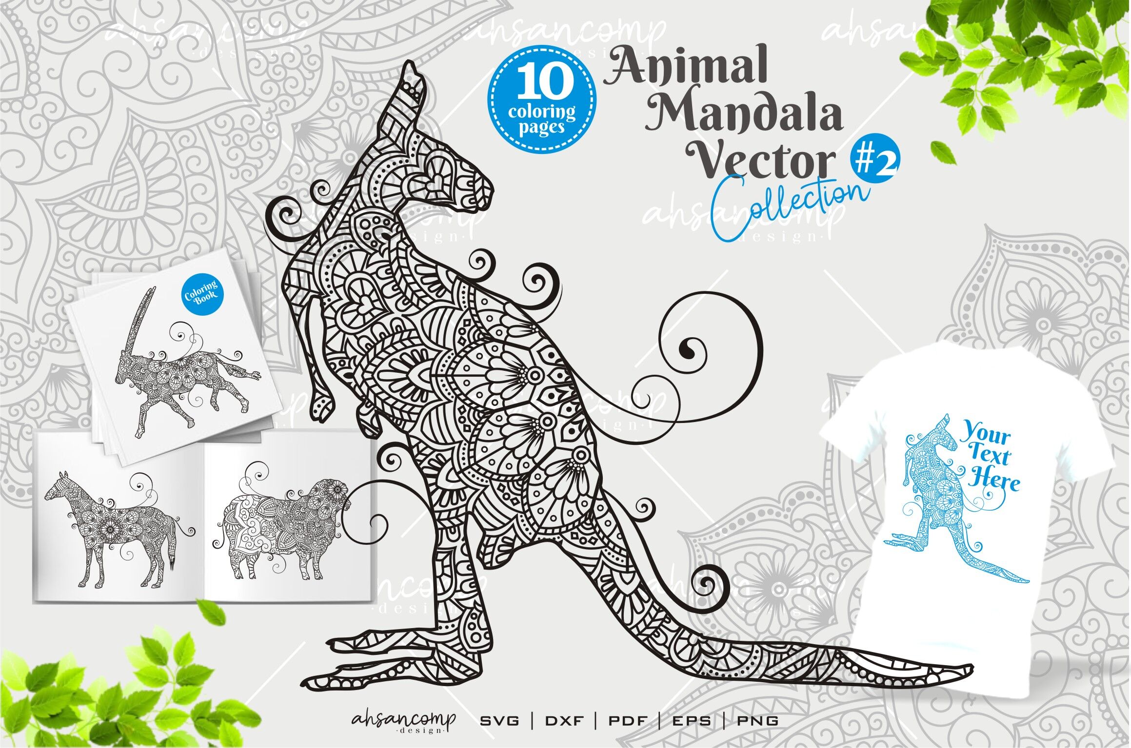 Download Animal Mandala Vector Coloring Book 2 By Ahsancomp Studio Thehungryjpeg Com