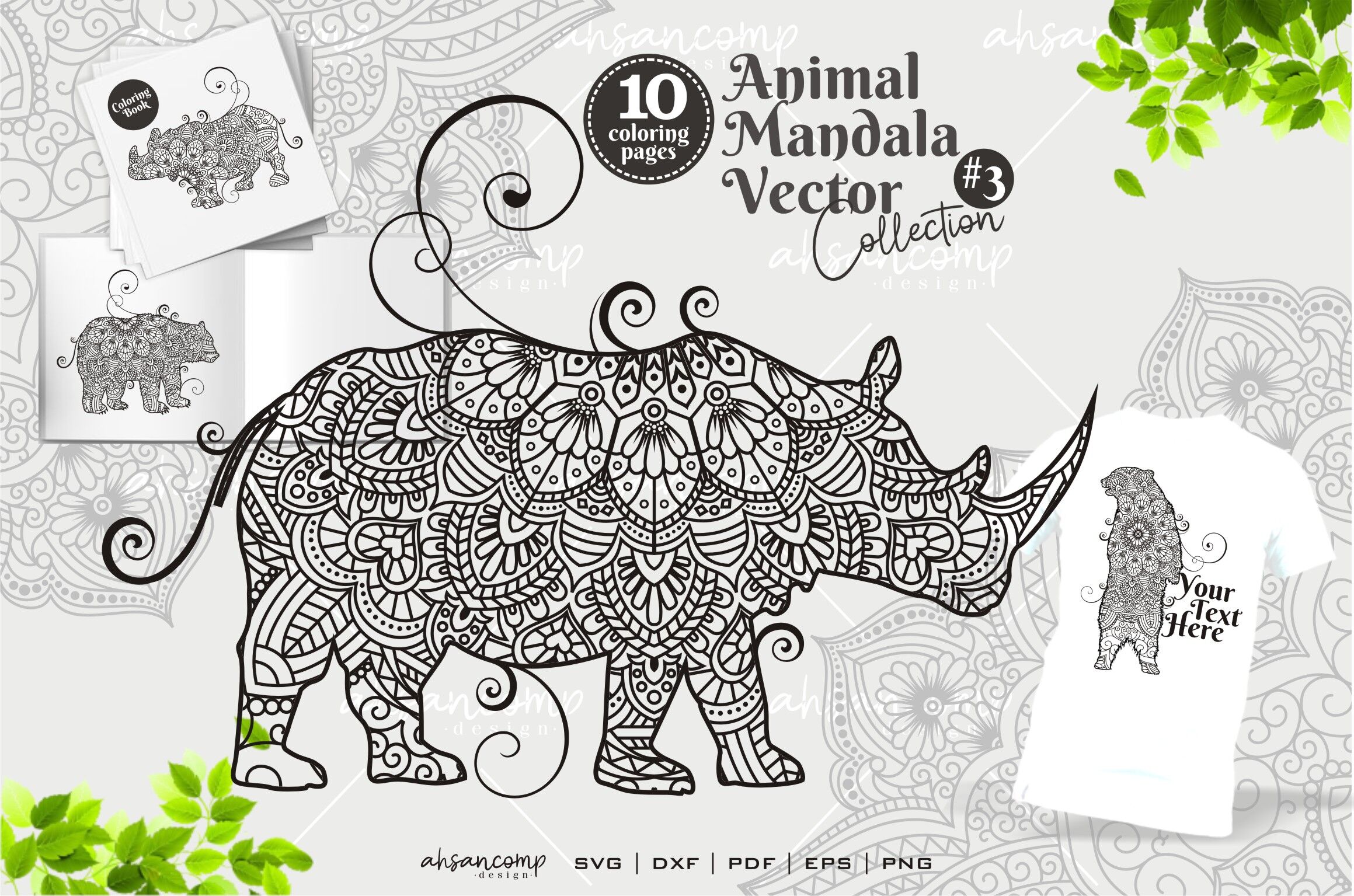 Animal Mandala Vector Coloring Book #3 By Ahsancomp Studio | TheHungryJPEG