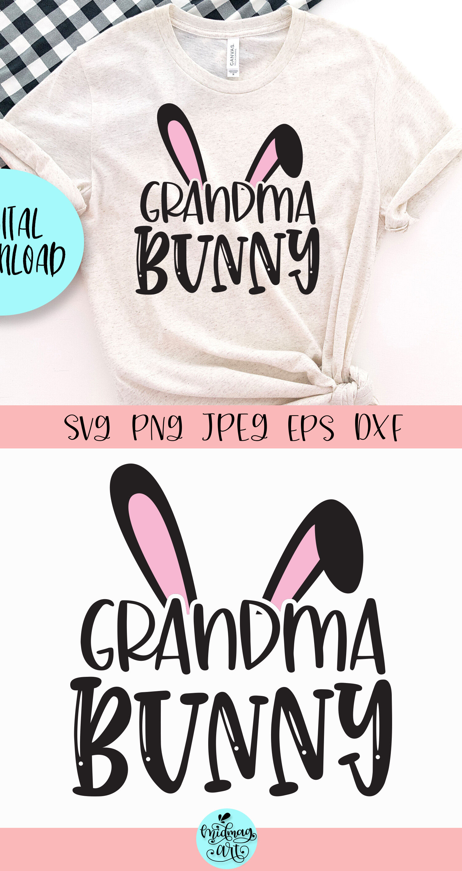 Download Grandma Bunny Svg Easter Svg By Midmagart Thehungryjpeg Com