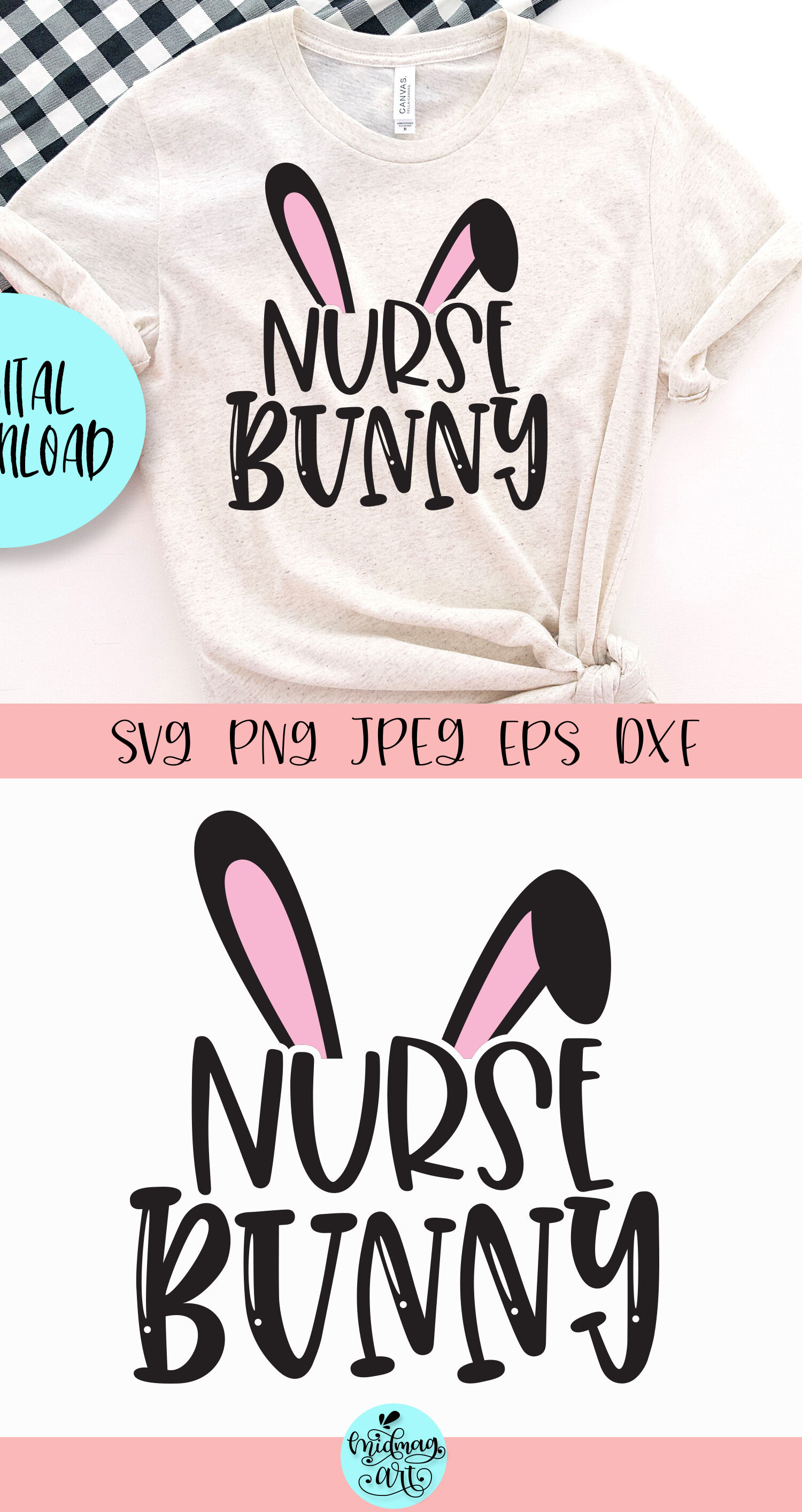 Download Nurse Bunny Svg Easter Svg By Midmagart Thehungryjpeg Com