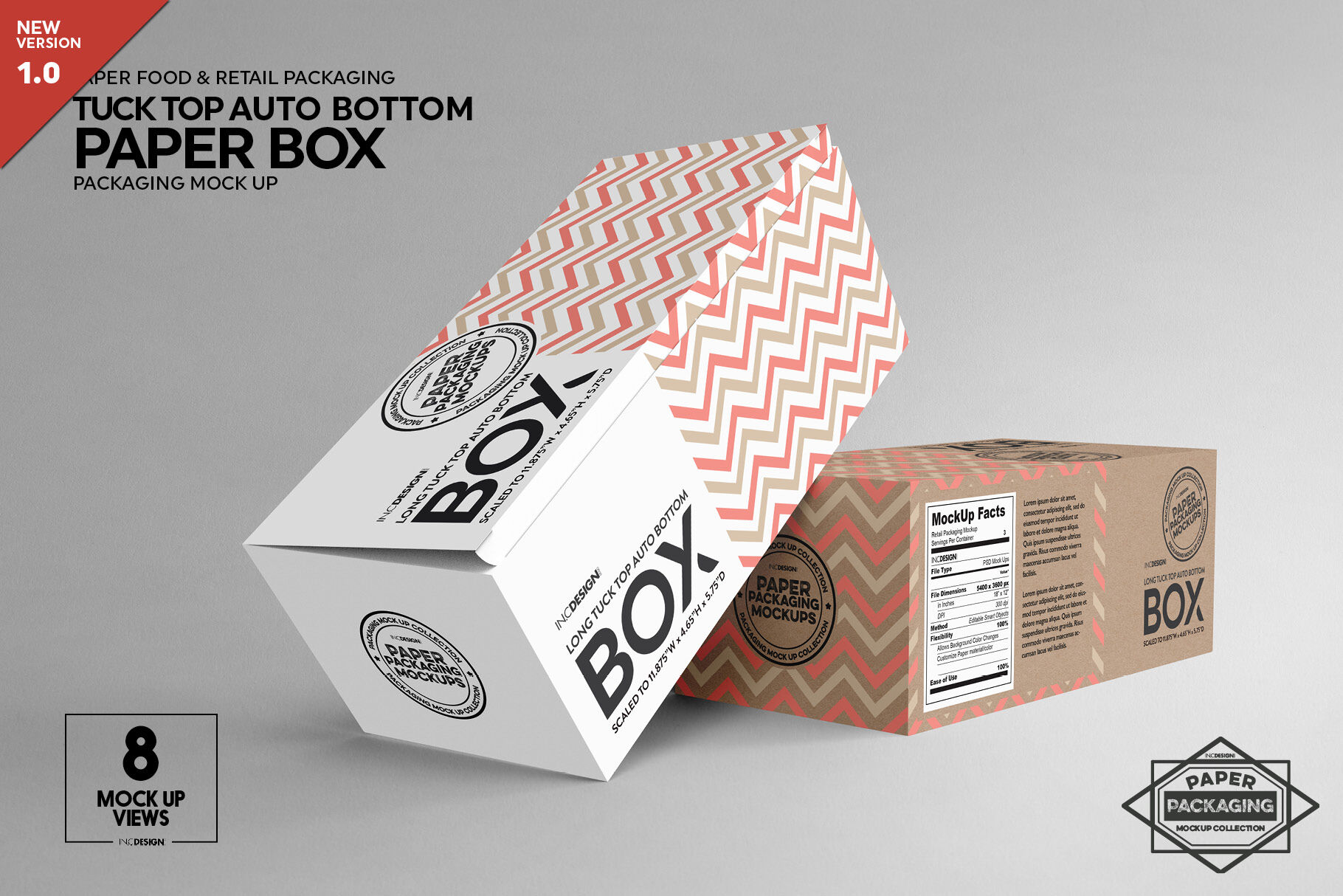 Download Top Tuck Auto Bottom Long Box Packaging Mockup By Inc Design Studio Thehungryjpeg Com