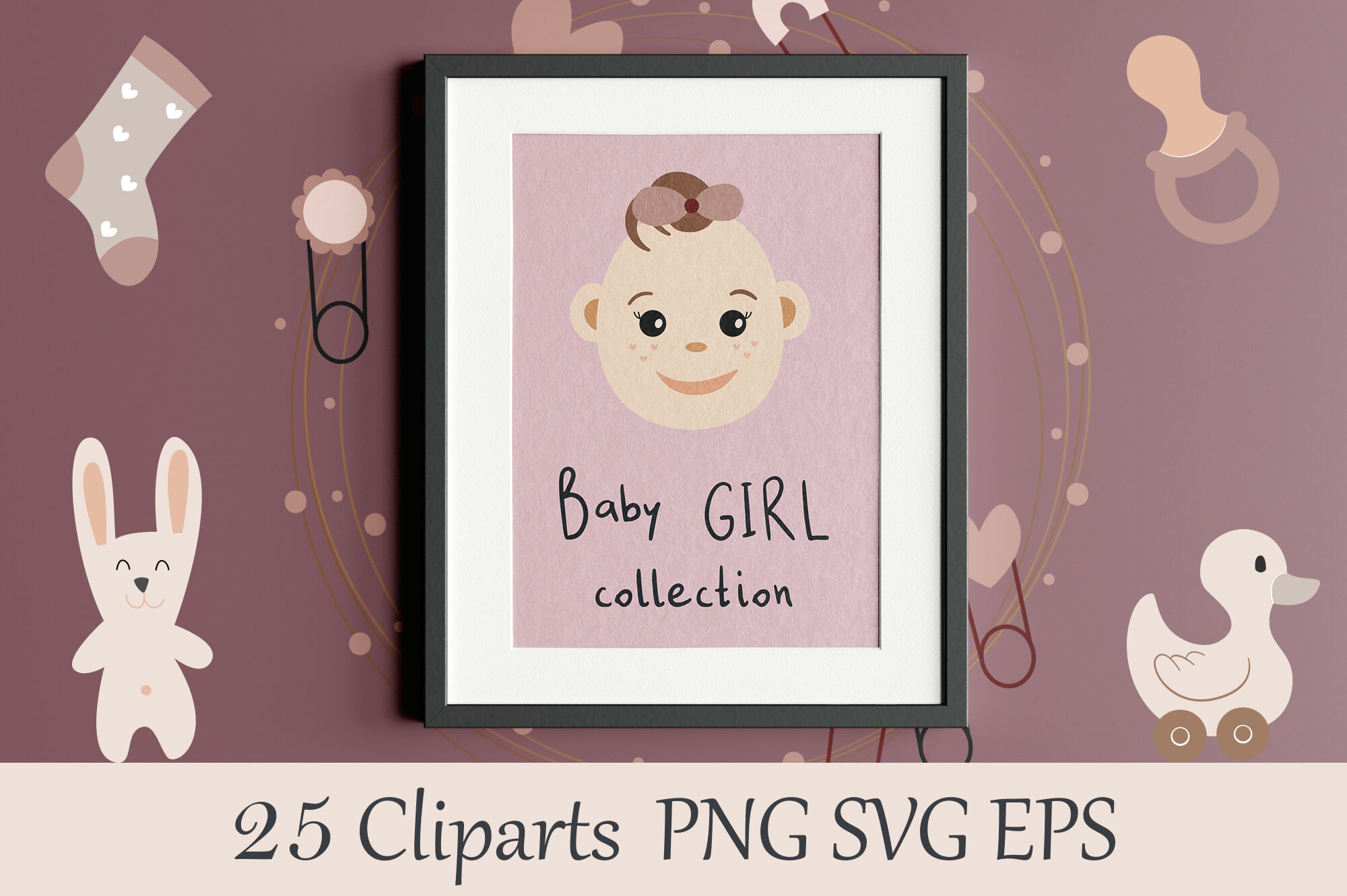 baby girl toy clip art