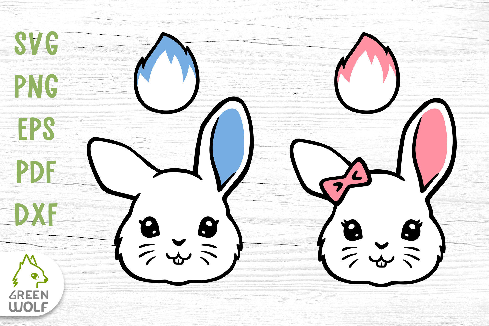 Bunny face svg Bunny tail svg Bunny clipart Farm animals svg files By