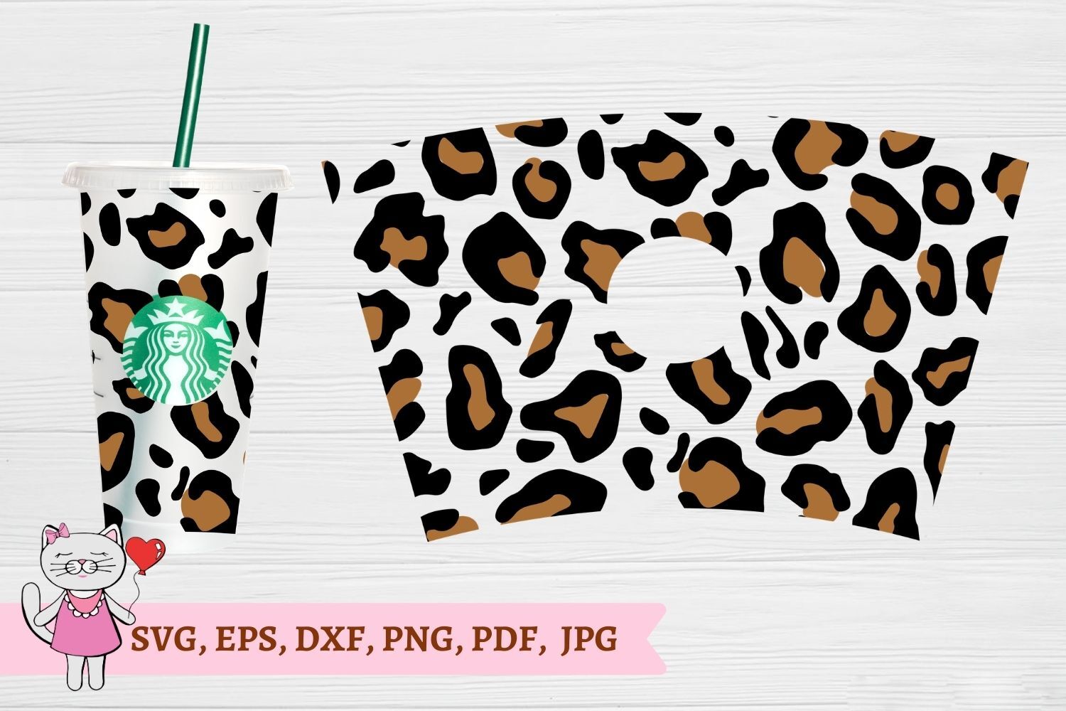 Buy Full Wrap Cheetah Print For Starbucks Svg Png online in USA