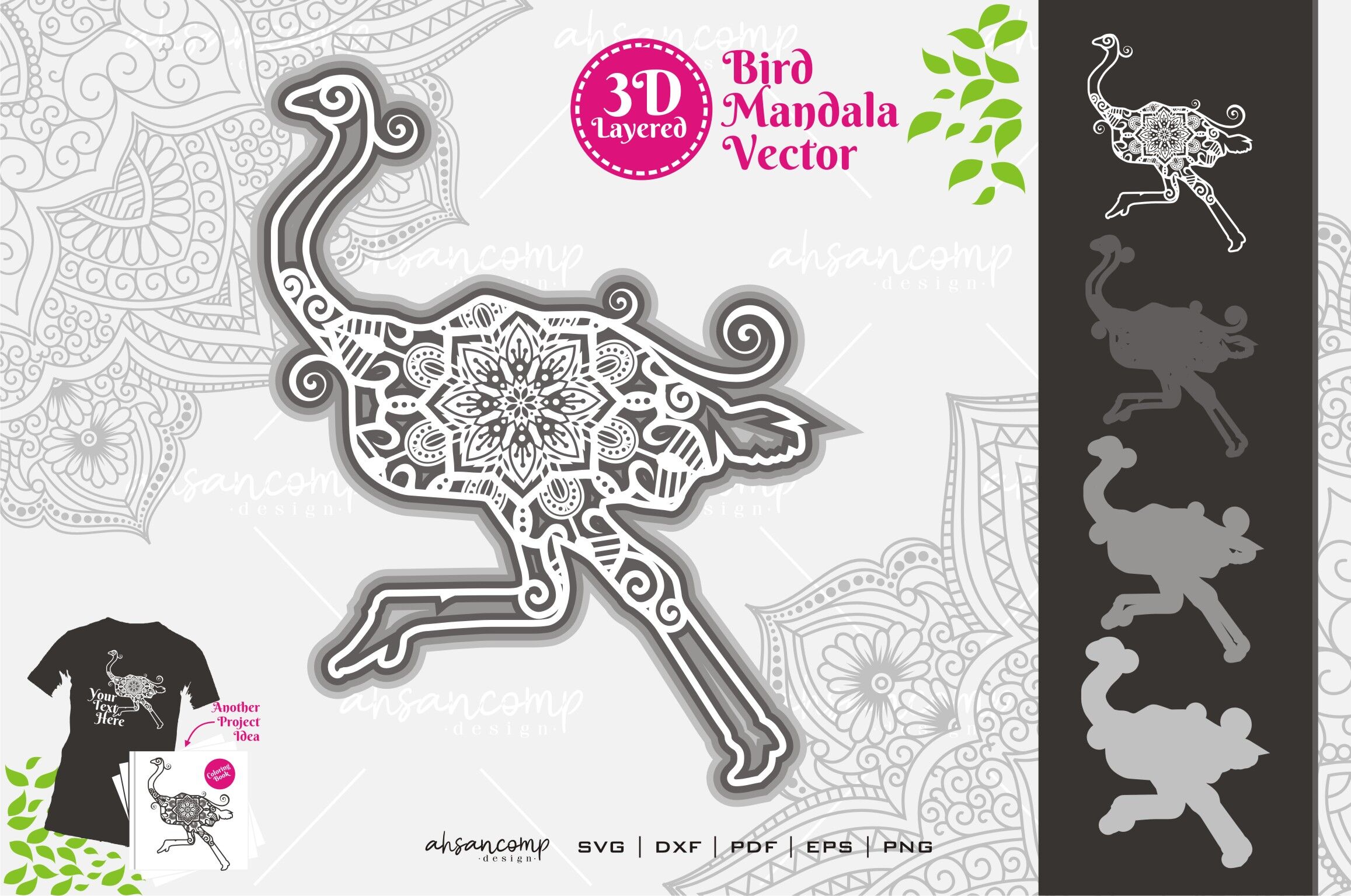 Download Bird Mandala 11 Svg 3d Layered By Ahsancomp Studio Thehungryjpeg Com