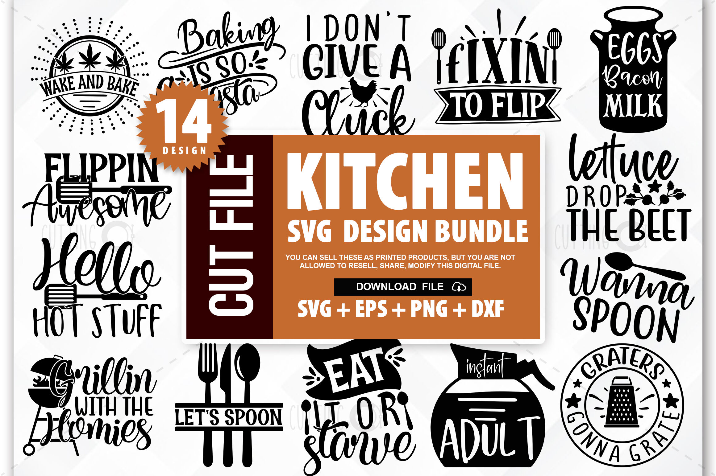 Funny Kitchen SVG Bundle, Cooking quotes