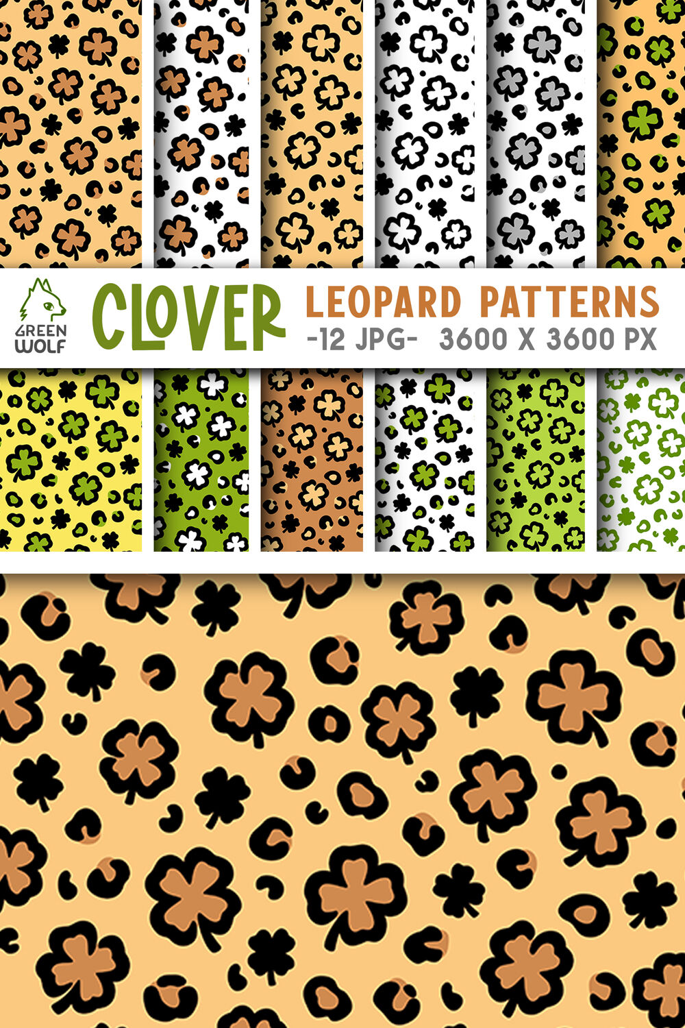 Green Leopard Print Patterns Gráfico por La Oliveira · Creative Fabrica