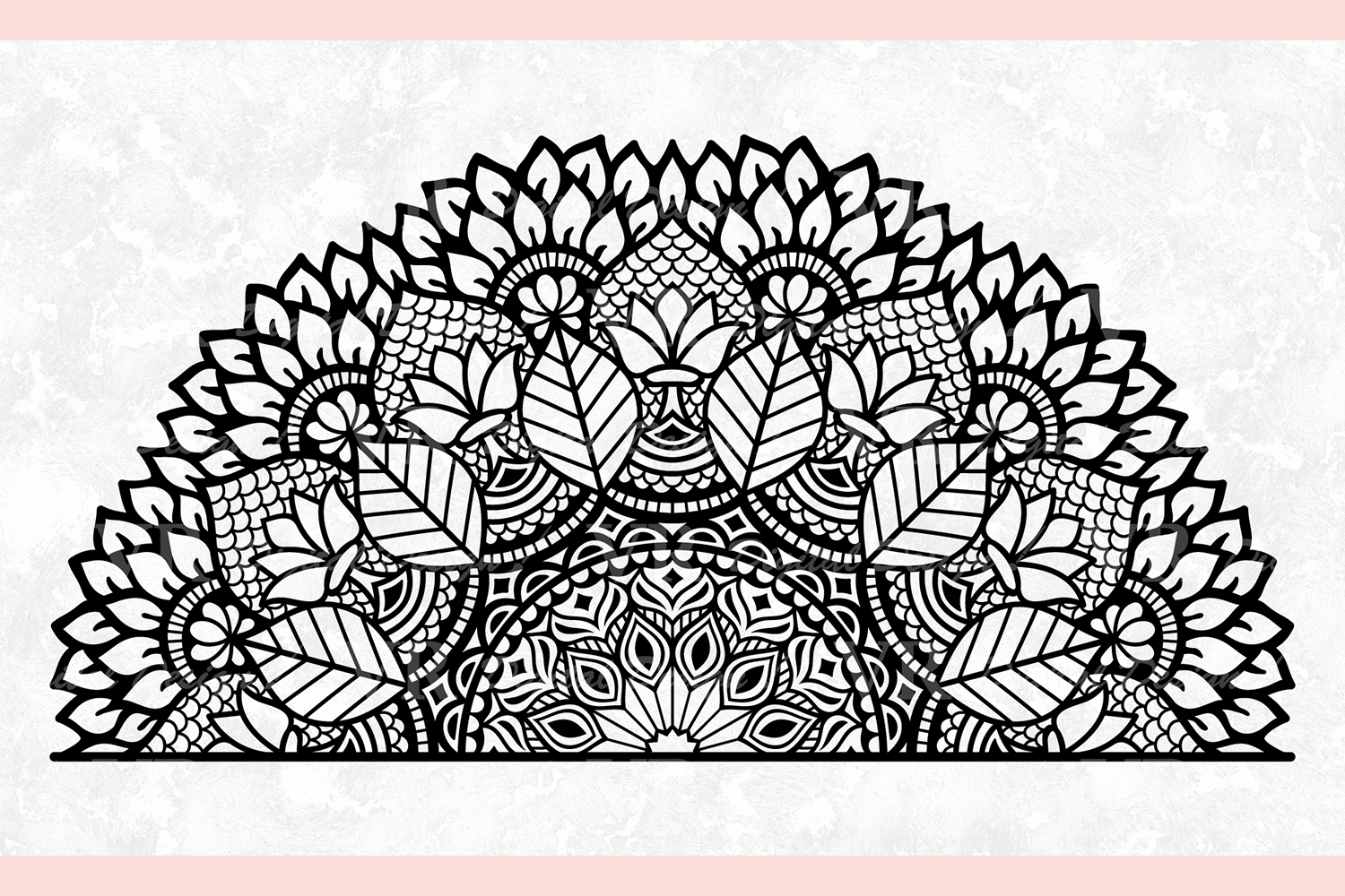 Download Leaves Mandala Intricate Svg Monogram Split Half Mandala By Vr Digital Design Thehungryjpeg Com