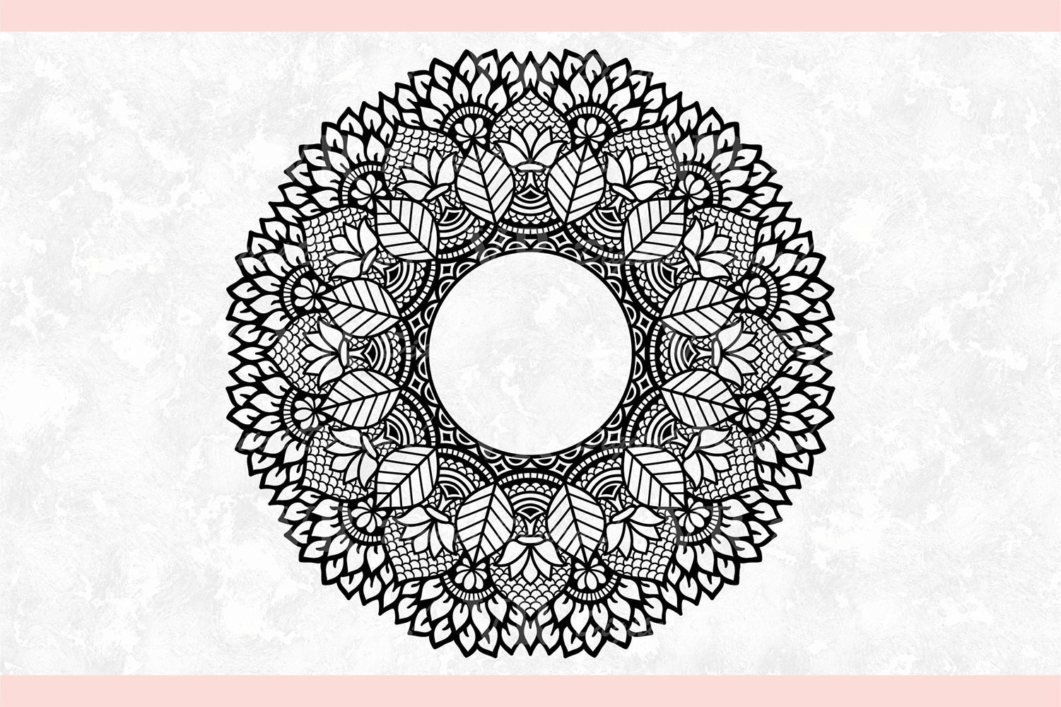 Download Leaves Mandala Intricate Svg Monogram Split Half Mandala By Vr Digital Design Thehungryjpeg Com