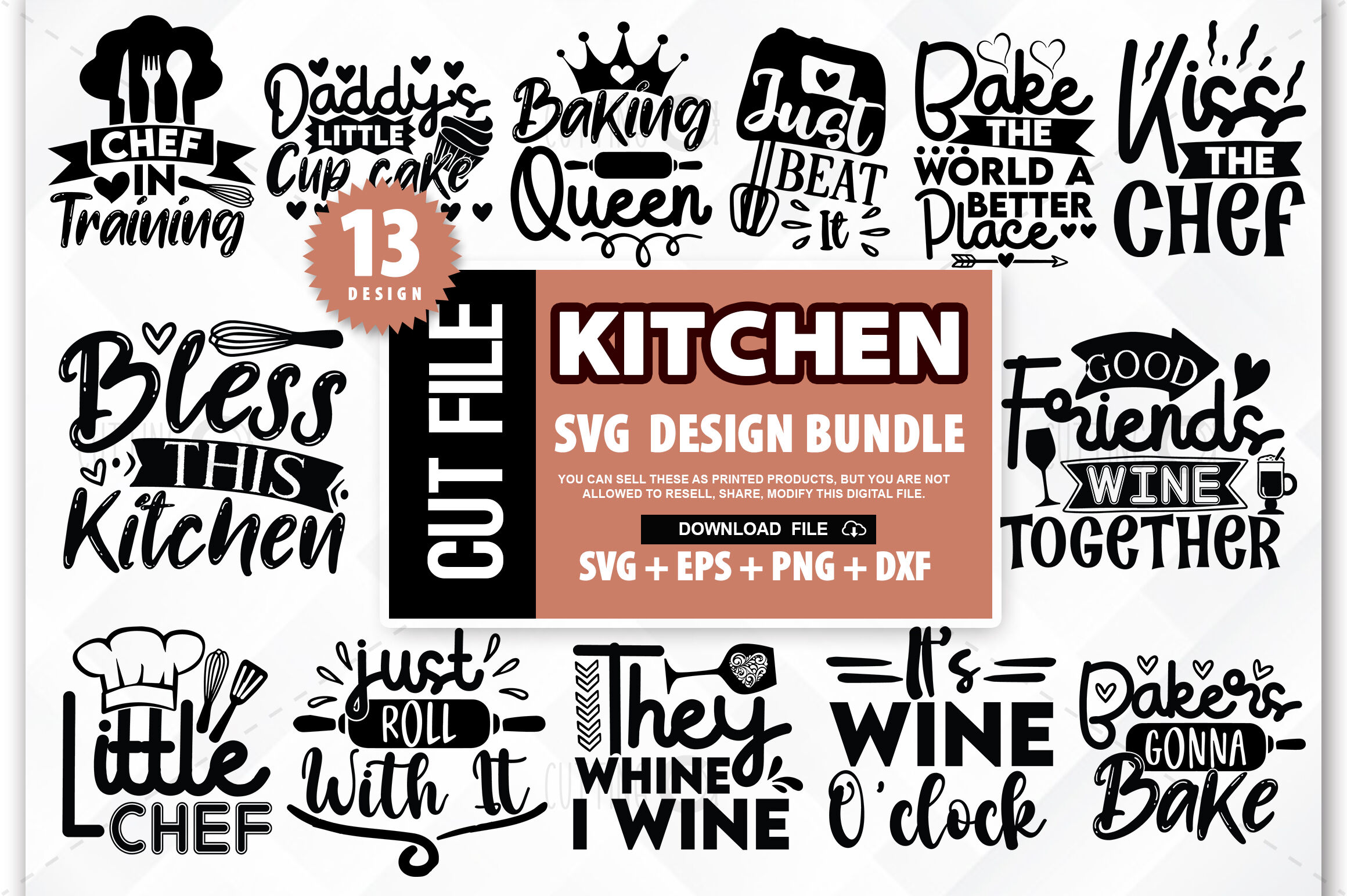 Download Kitchen Svg Bundle Hand Lettered Kitchen Quote Svg Baking Svg By Designavo Thehungryjpeg Com
