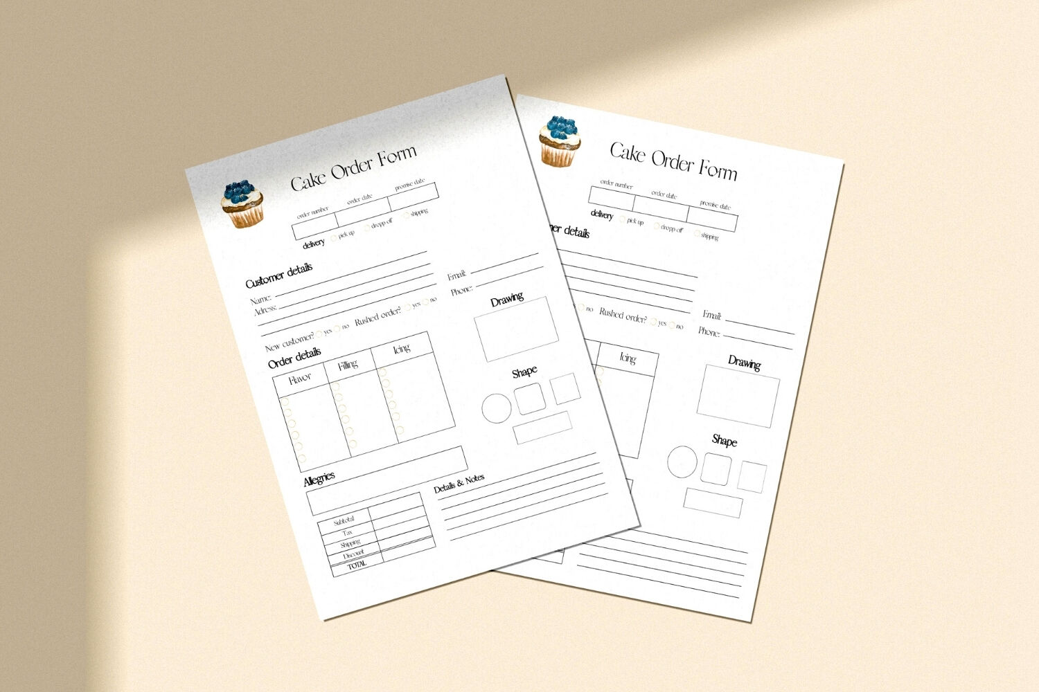 Cake Order form for Canva template | Creative Market