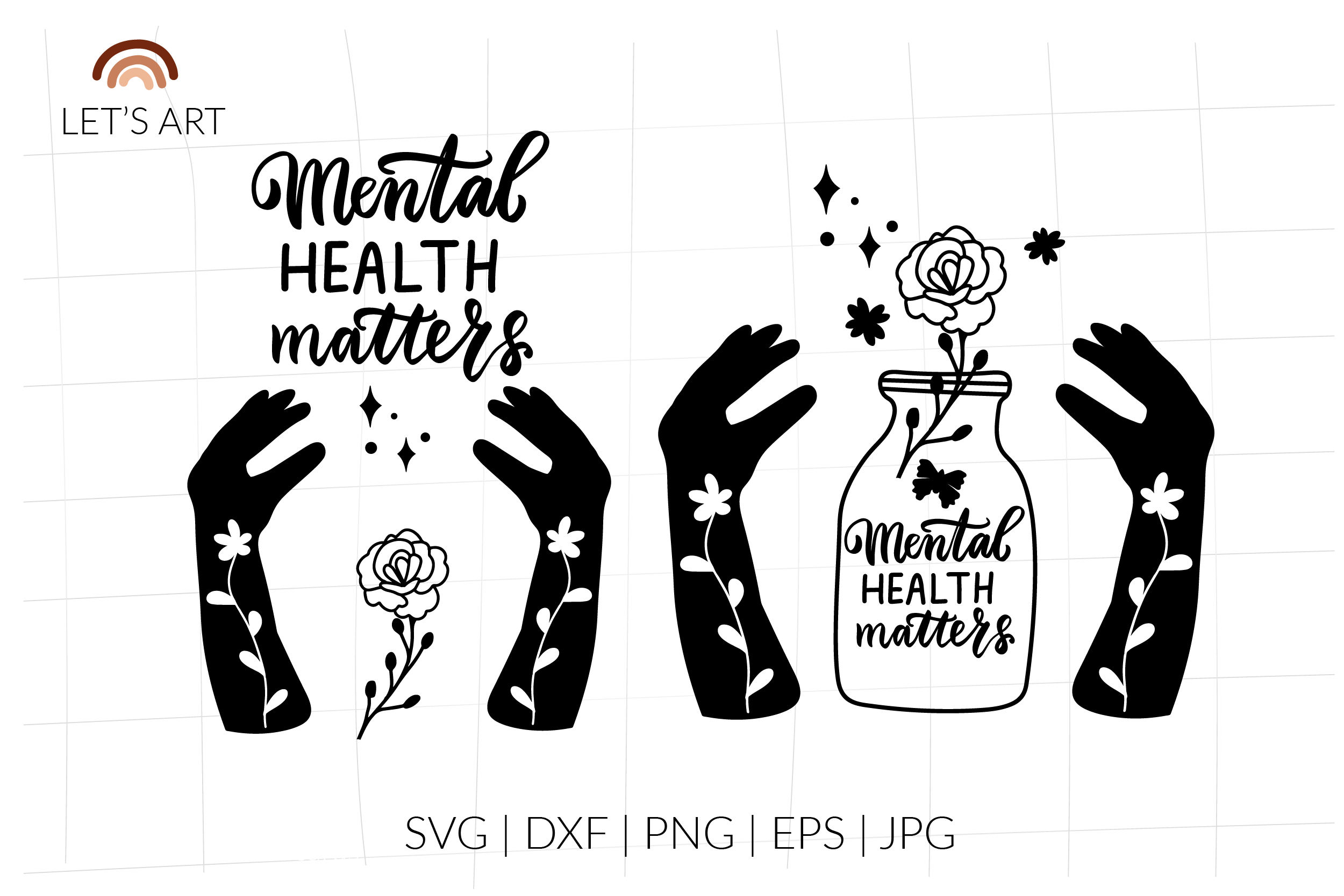 Download Mental Health Svg Wild Flowers Svg Mason Jar Svg Mental Health Matt By Lettersclipart Thehungryjpeg Com