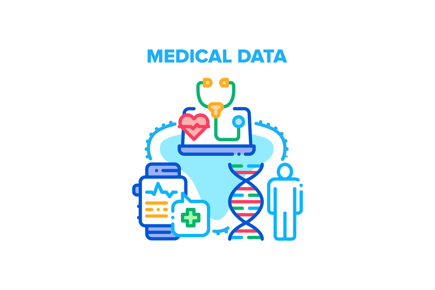 Medical Data Vector Concept Color Illustration By Pikepicture