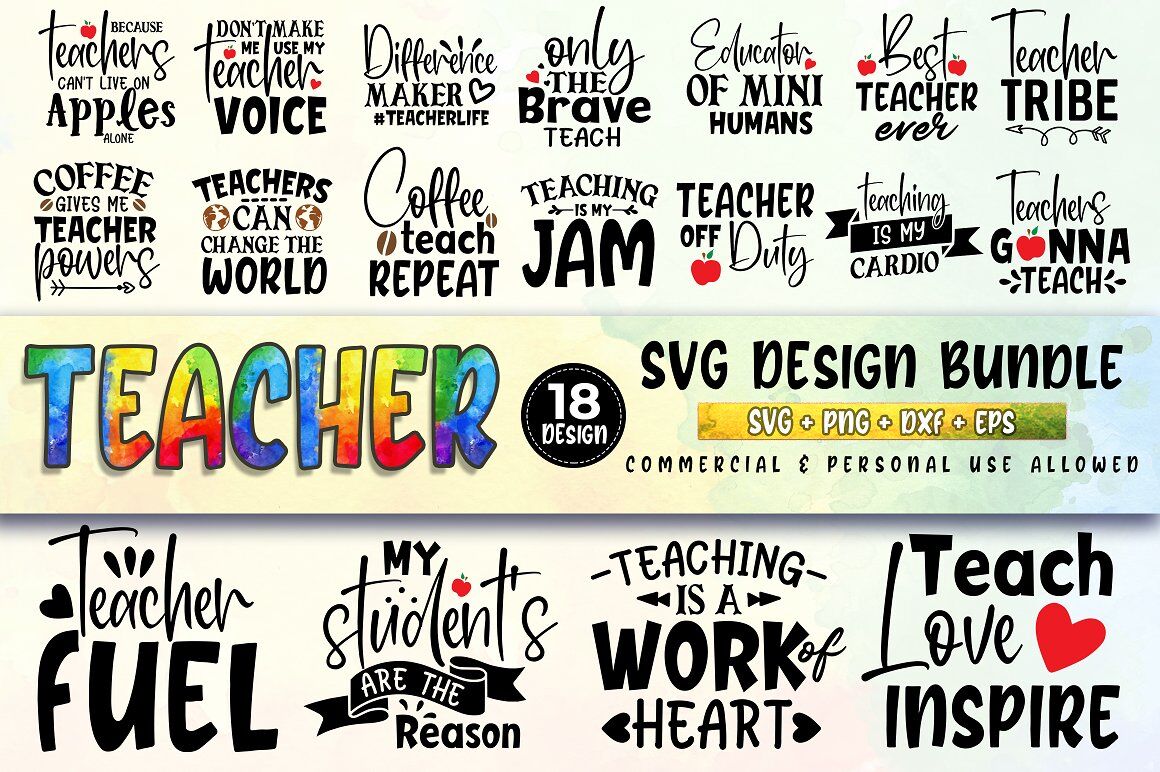 Download Teacher Svg Bundle School Svg Teacher Svg Cut Files For Cricut By Designavo Thehungryjpeg Com