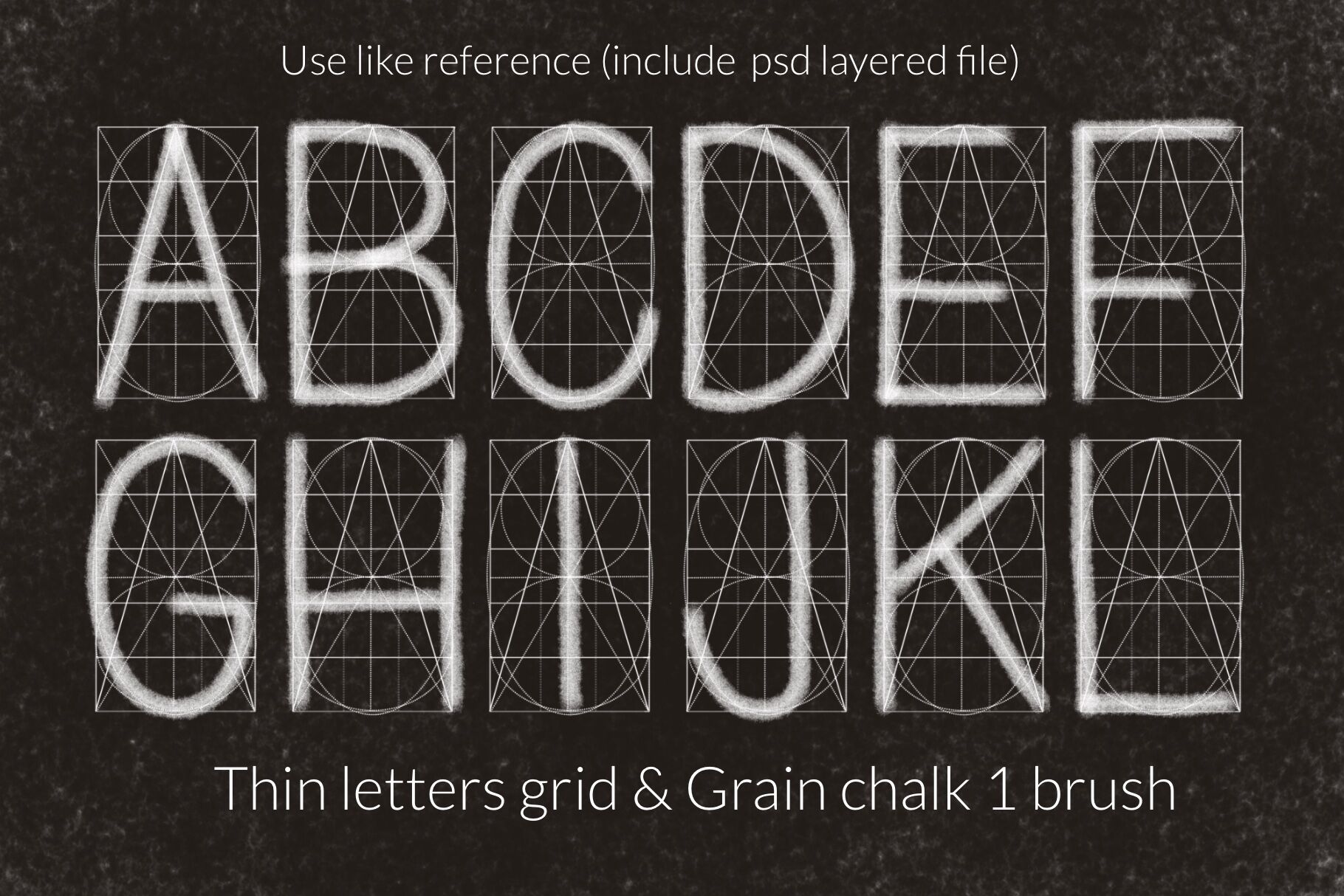 free procreate letter grid