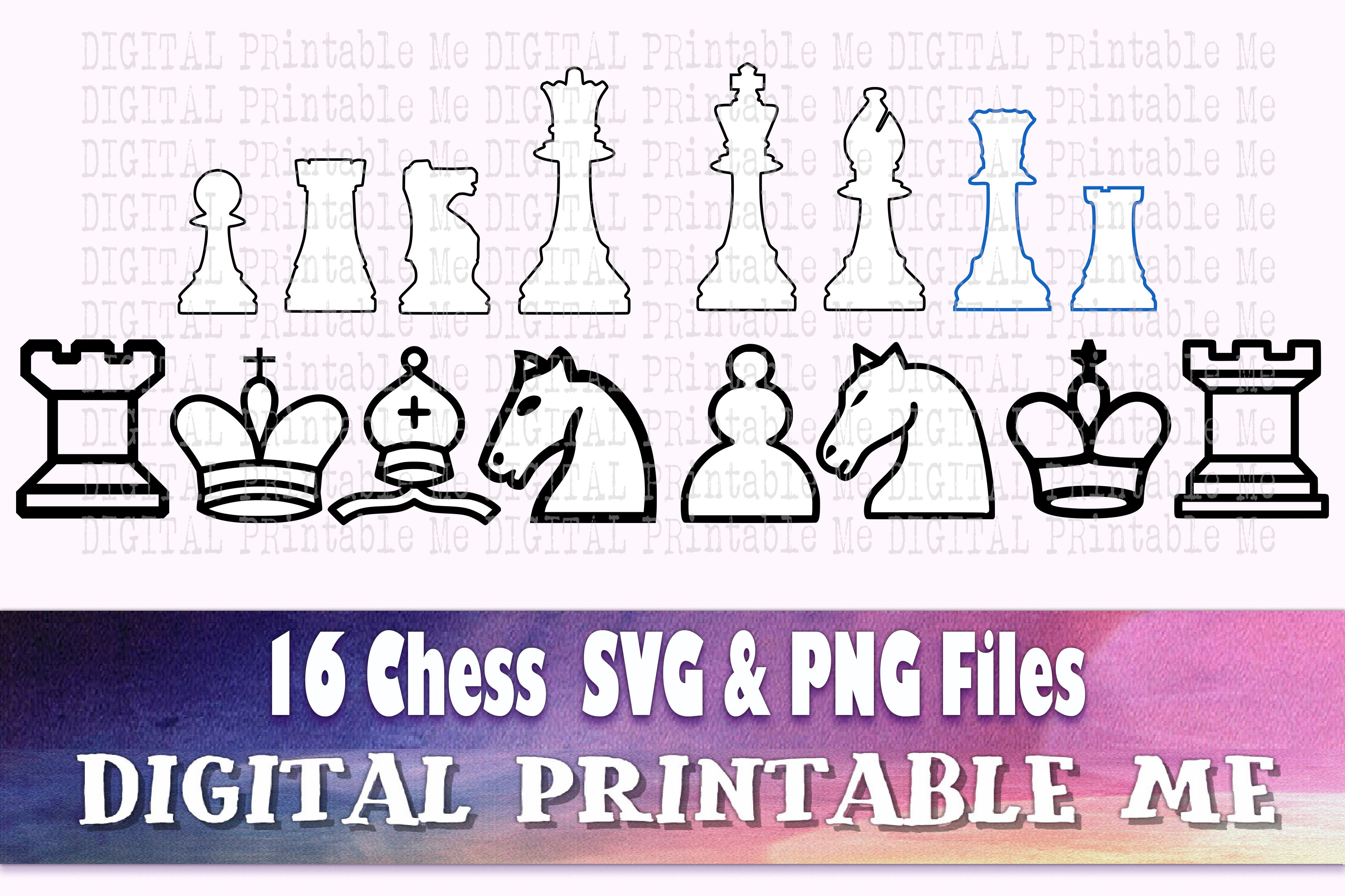 Chess Pieces SVG Bundle, Chess Silhouette, Chess Board Svg, Chess player Svg,  Chess Game Svg, - So Fontsy