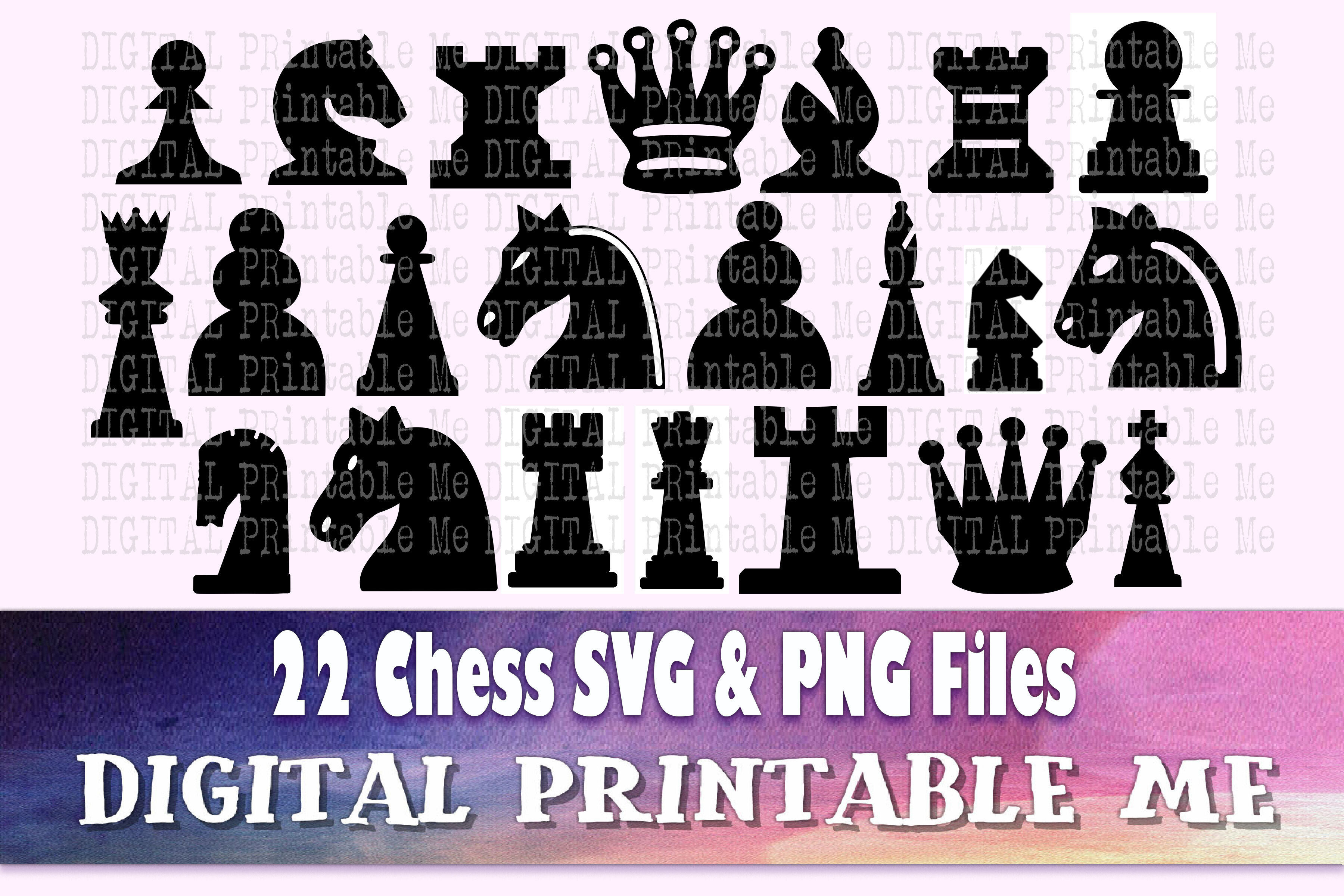 Chess Pieces SVG Clip Art Cut File Silhouette dxf eps png j