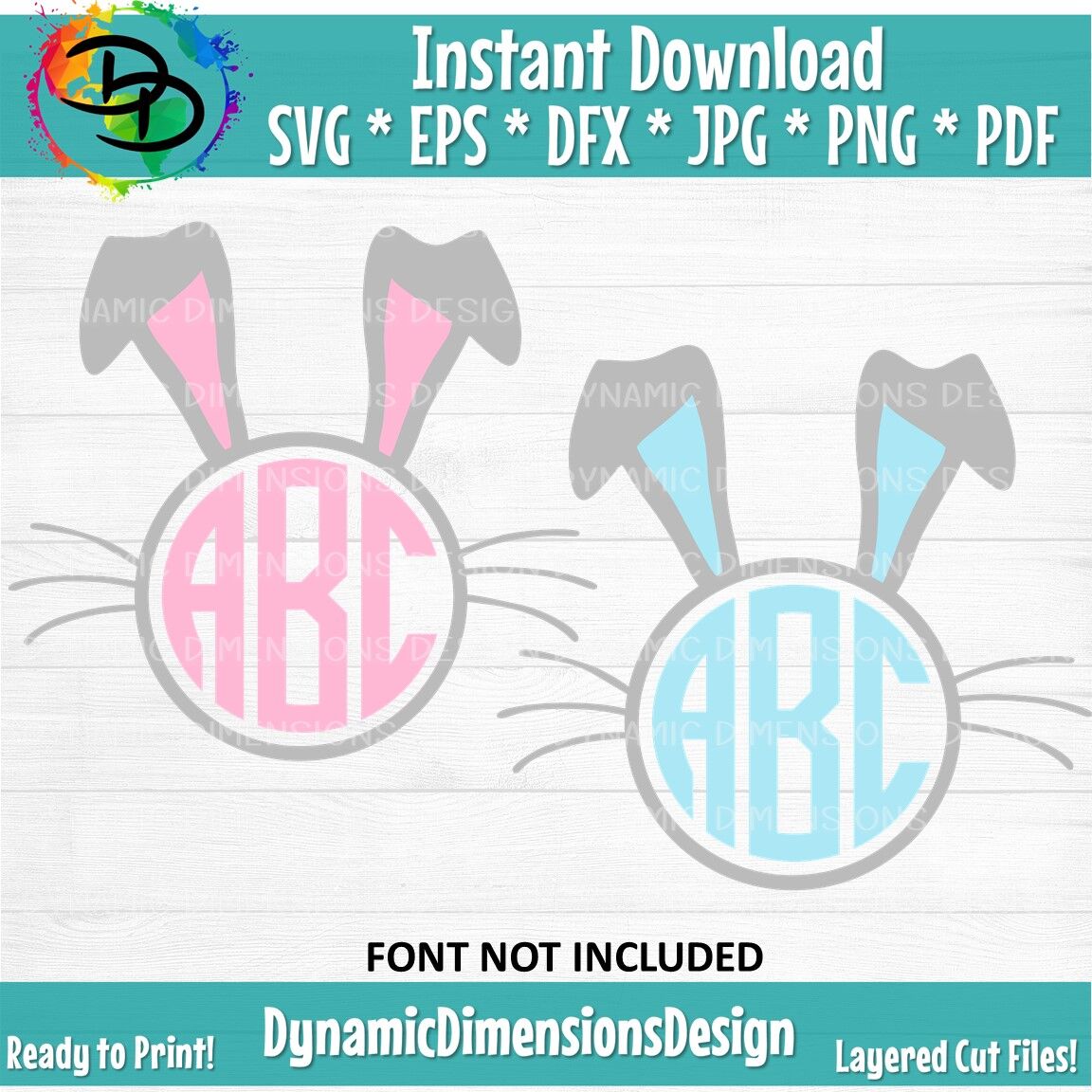 Bunny Monogram SVG, Easter Bunny, Monogram, Monogram Frame SVG, Easter ...