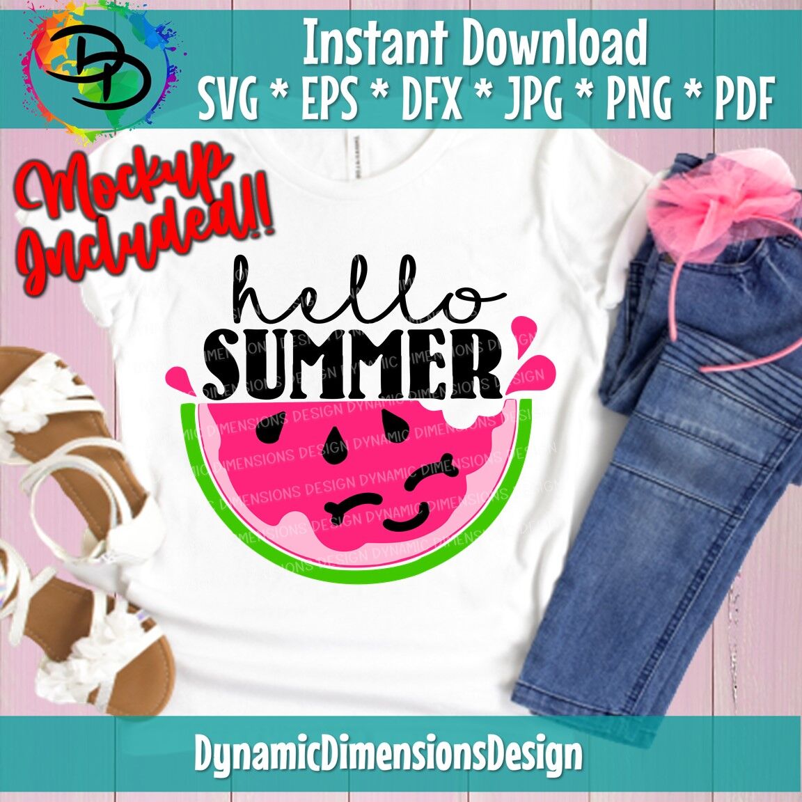 Download Cure Watermelon Little Girl Summer Svg Hello Summer Svg Watermelon By Dynamic Dimensions Thehungryjpeg Com