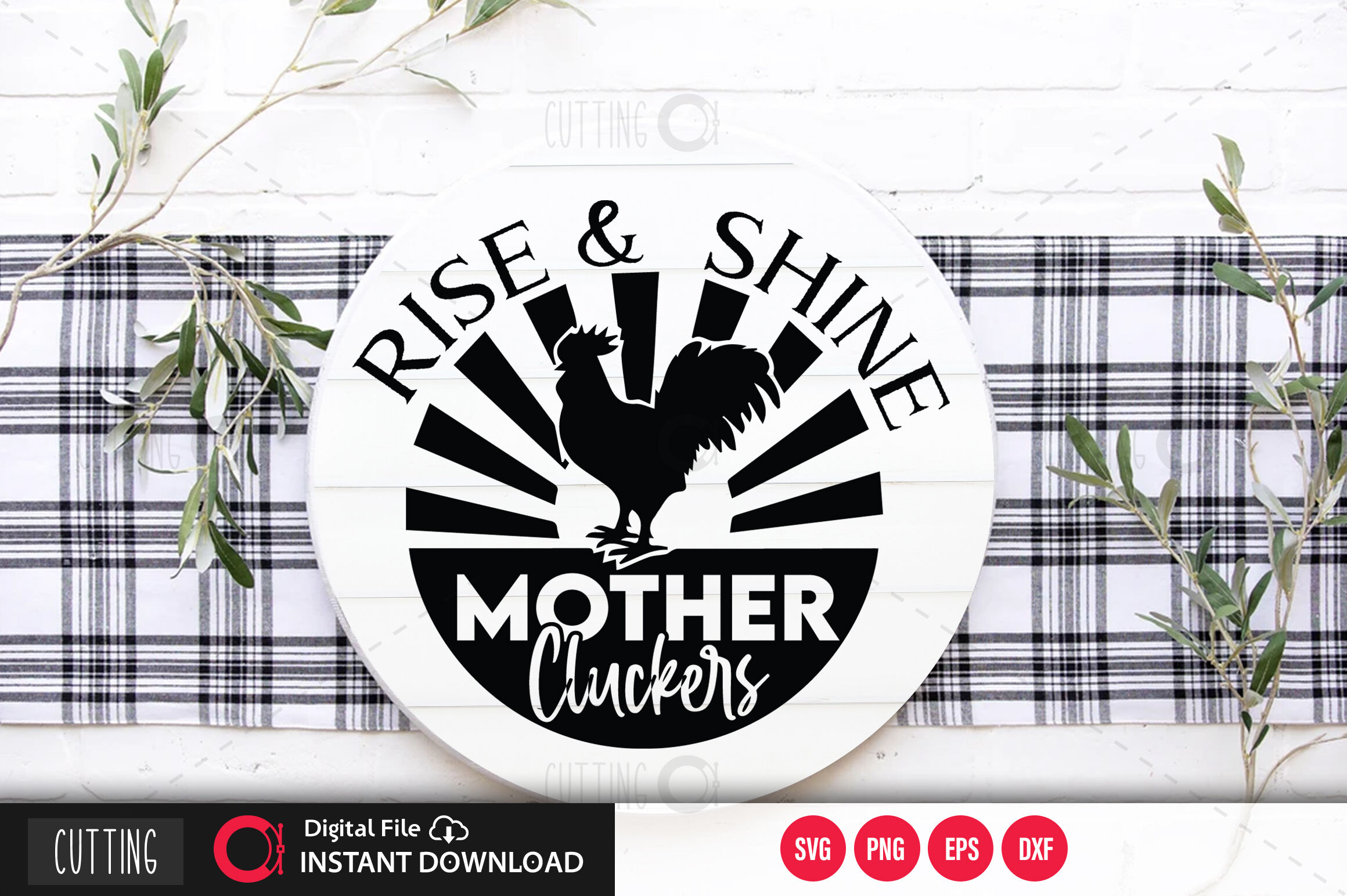 Rise Shine Mother Cluckers Svg By Designavo Thehungryjpeg Com