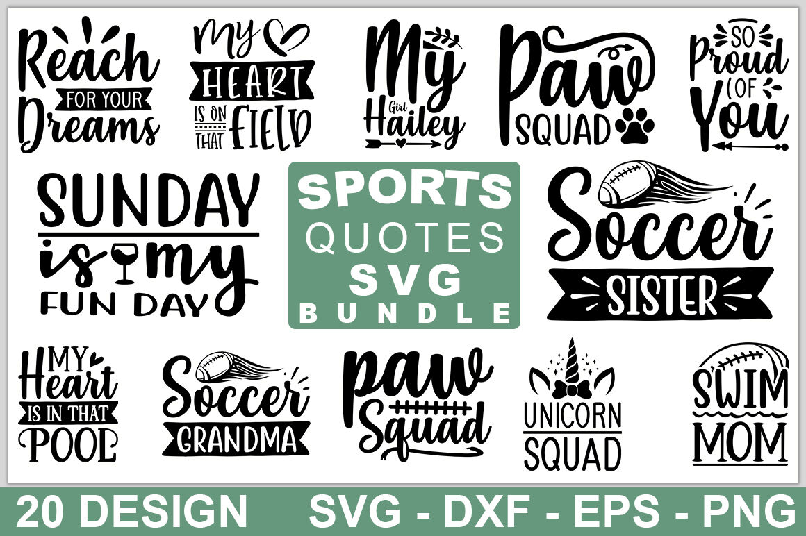 Sports Tee Shirt Sayings SVG Bundle