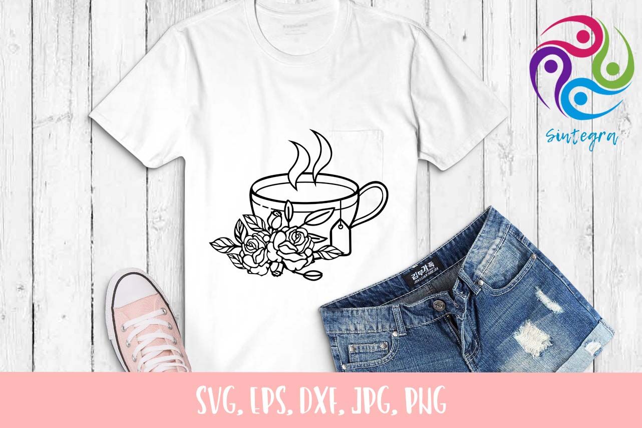 Vintage Tea Cup SVG - SVG Files For Cricut and Silhouette 
