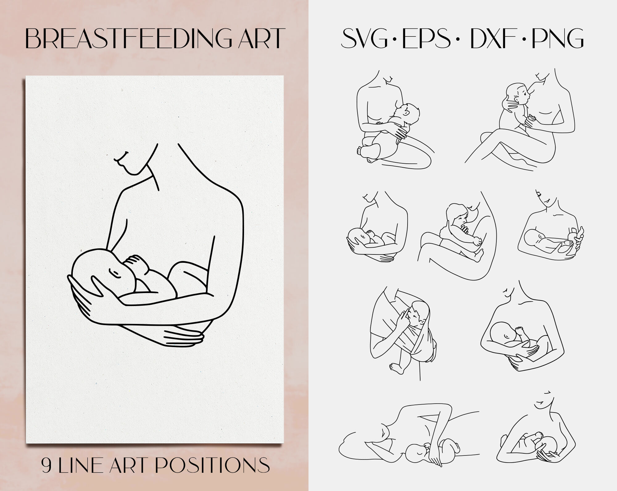 Download Breastfeeding Svg Clipart Mom And Newborn Art Woman Line Art By Anmark Thehungryjpeg Com