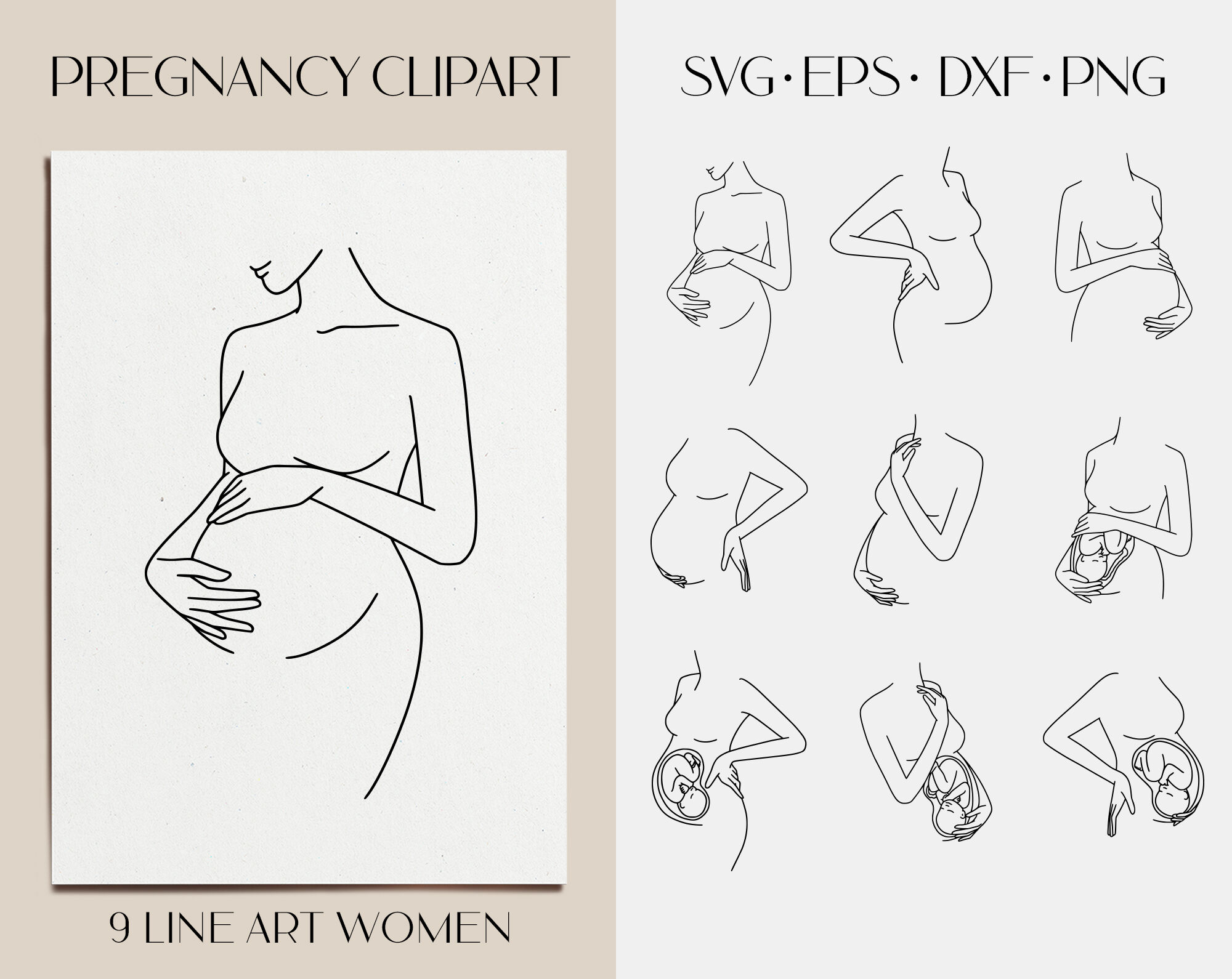 pregnant woman outline drawing