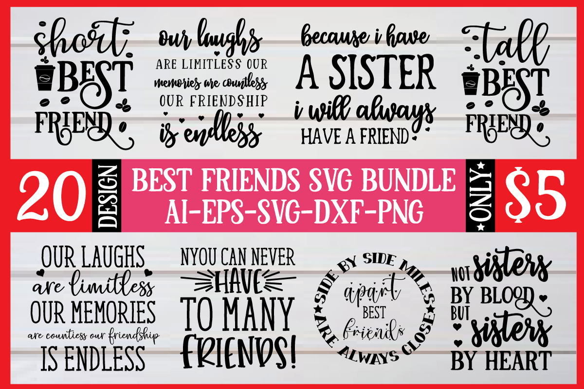 Download Best Friends Svg Bundle By Bdb Graphics Thehungryjpeg Com