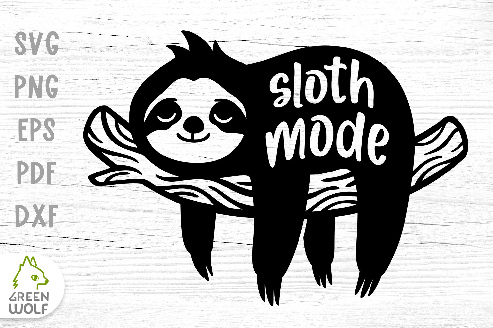 Download Sleeping Sloth Silhouette Svg Cute Sloth Svg Sloth Mode Svg For Cricut By Green Wolf Art Thehungryjpeg Com