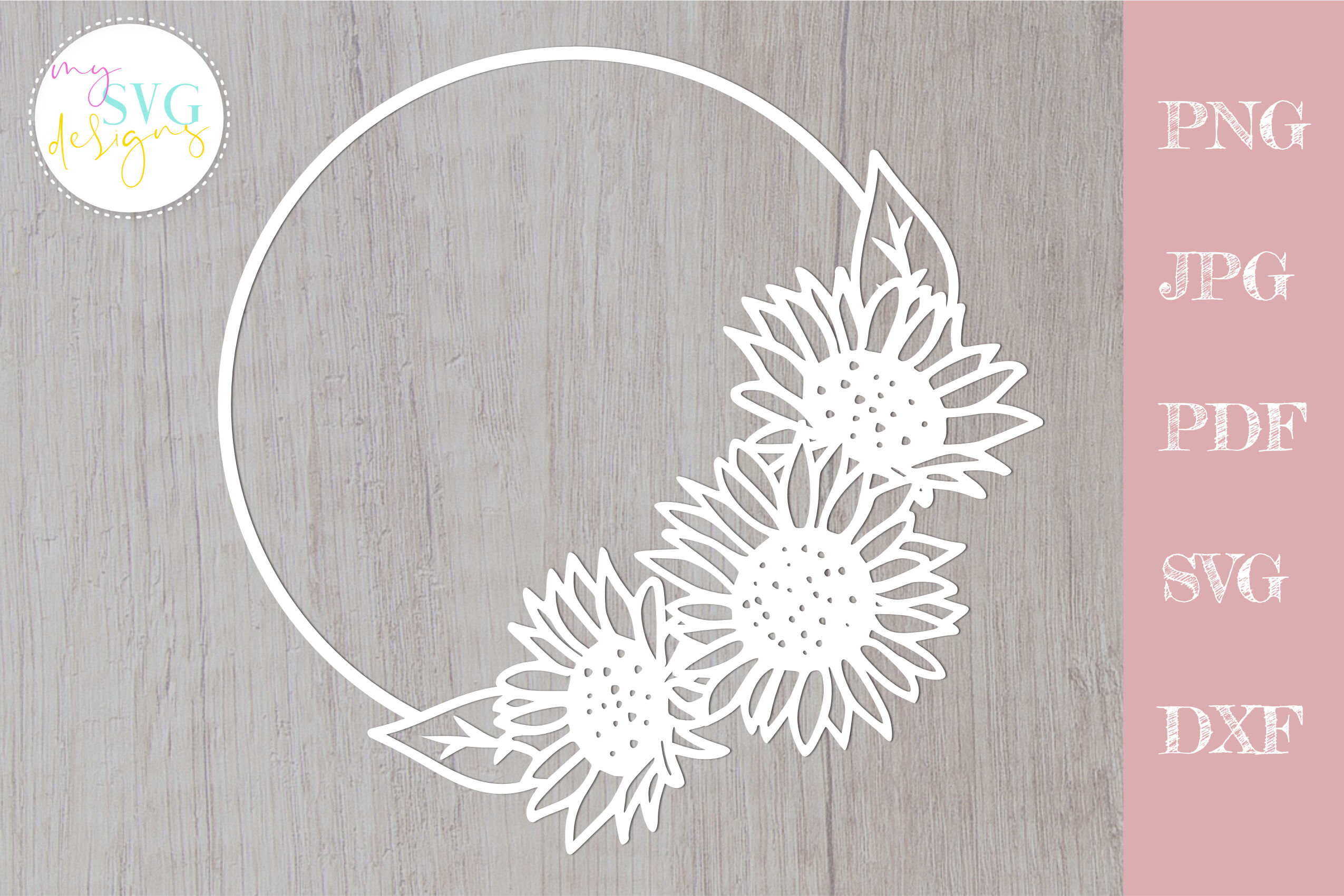 Download Sunflower Svg Floral Wreath Svg Sunflower Cut File By Mysvgdesigns Thehungryjpeg Com