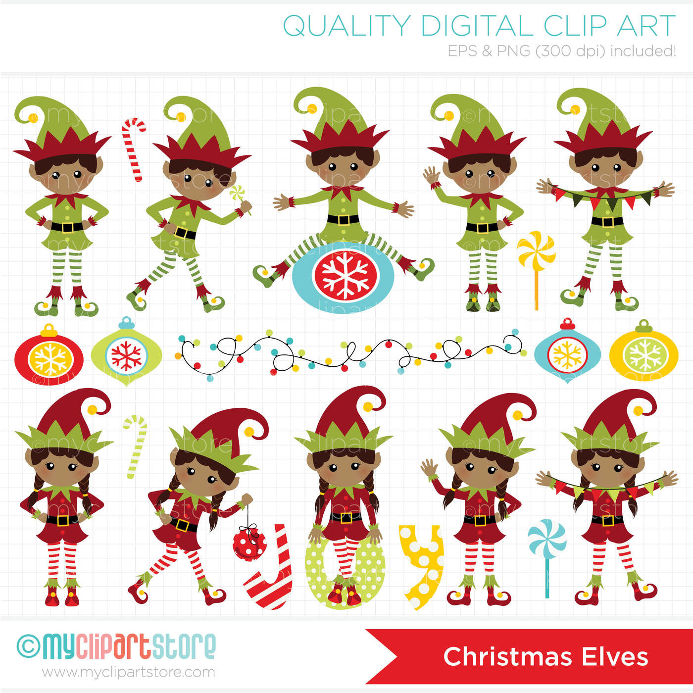 Download Santa's Christmas Elves Vector Clipart By MyClipArtStore ...