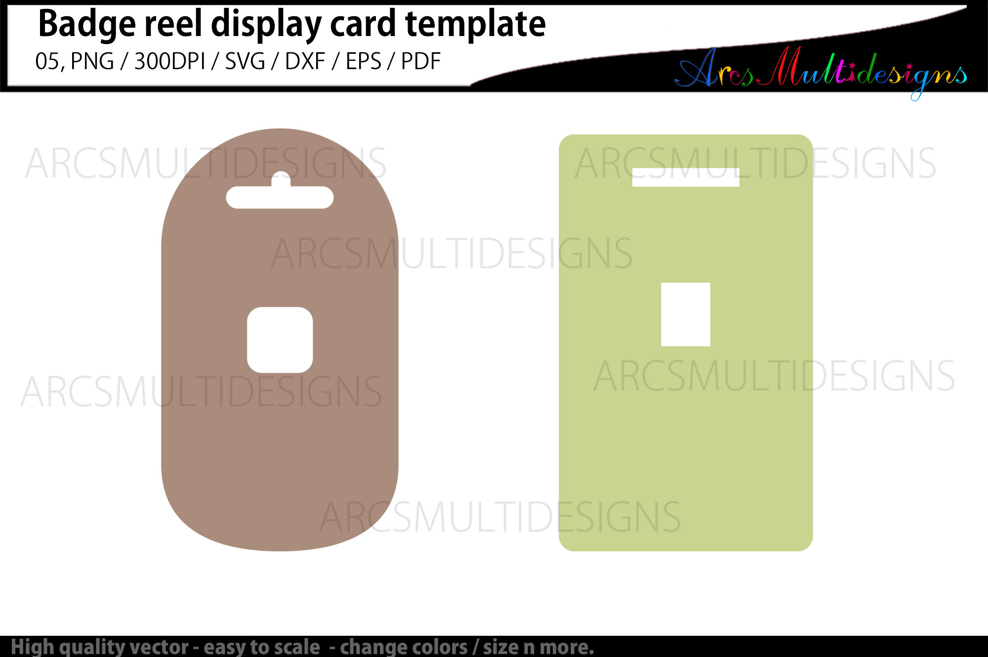 retractable badge display card template By ArcsMultidesignsShop