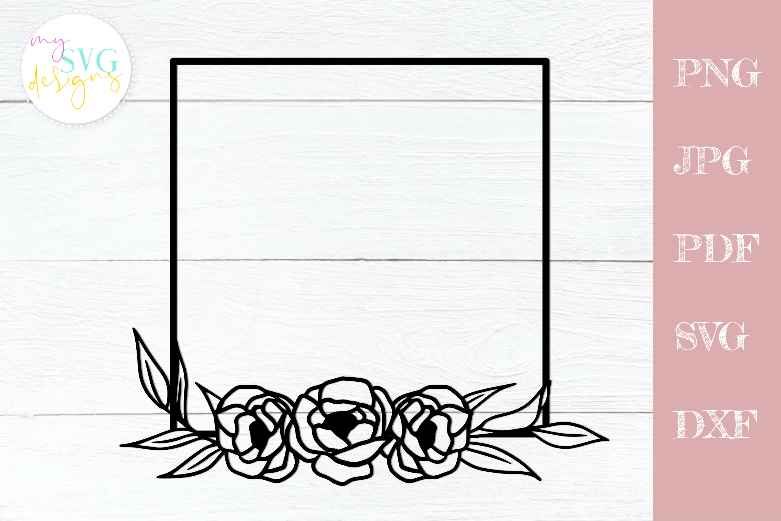 Rose svg, Rose frame svg, Floral frame svg By PLPaperDesigns