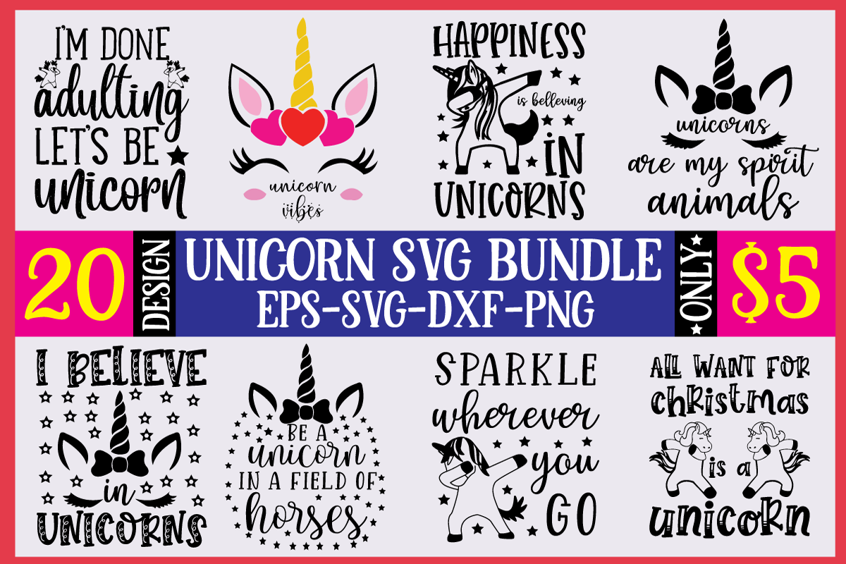 Download Unicorn Svg Bundle By Bdb Graphics Thehungryjpeg Com
