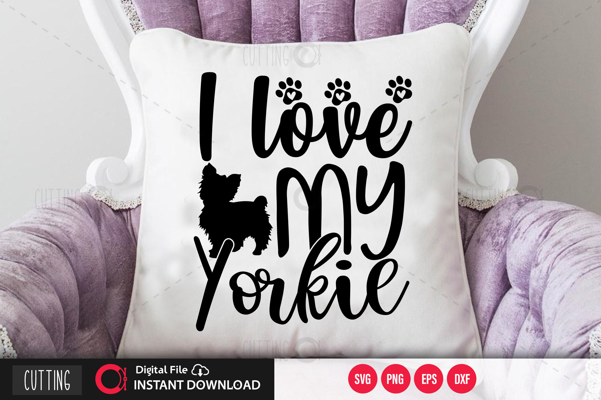 Download I Love My Yorkie Svg By Designavo Thehungryjpeg Com