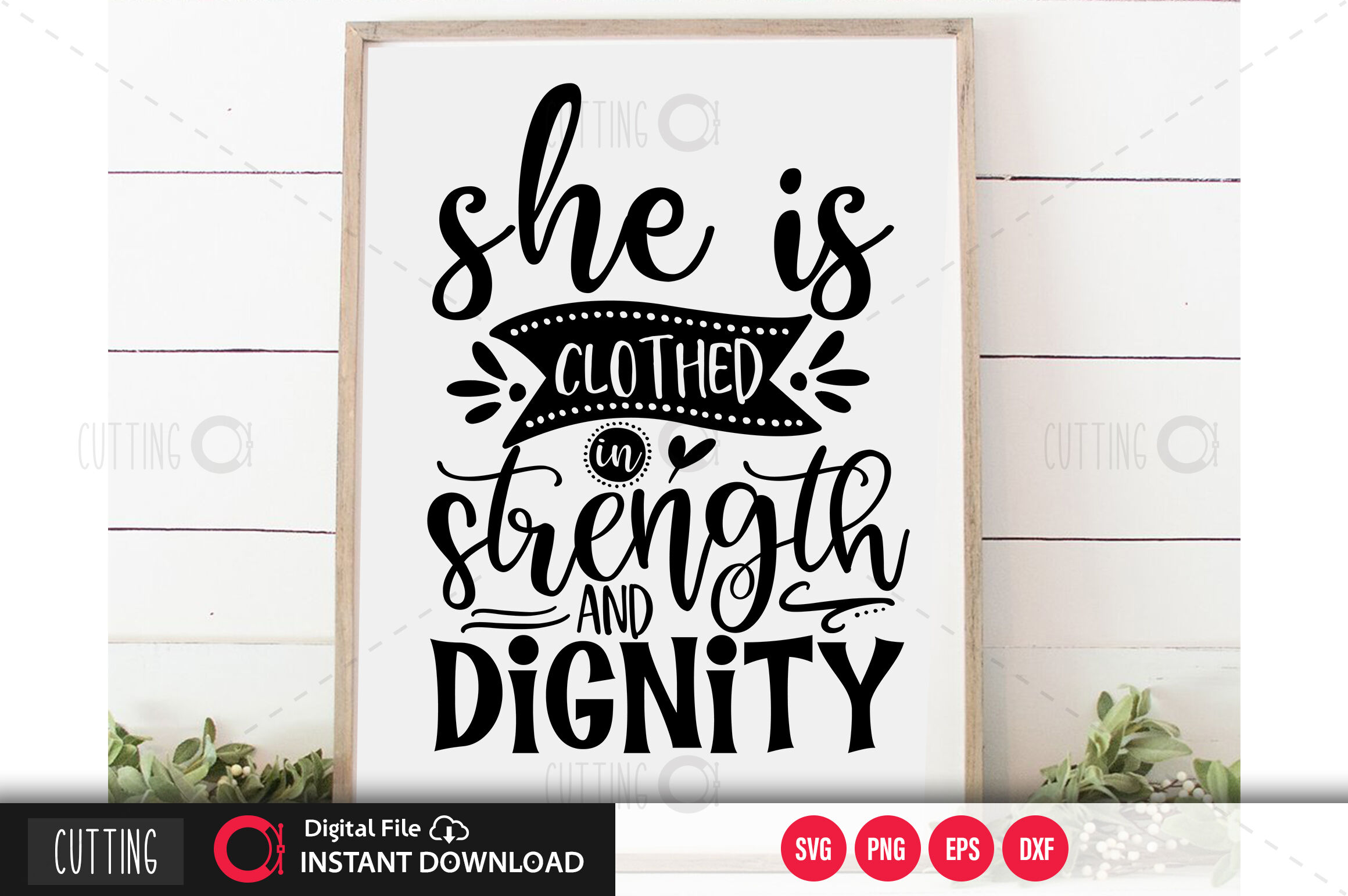 she is clothed in strength and dignity svg By DESIGNAVO | TheHungryJPEG
