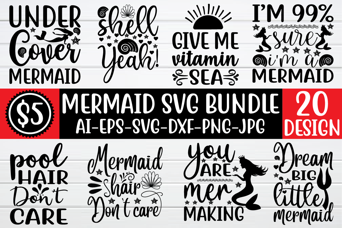 Download Mermaid Svg Bundle Vol2 By Bdb Graphics Thehungryjpeg Com