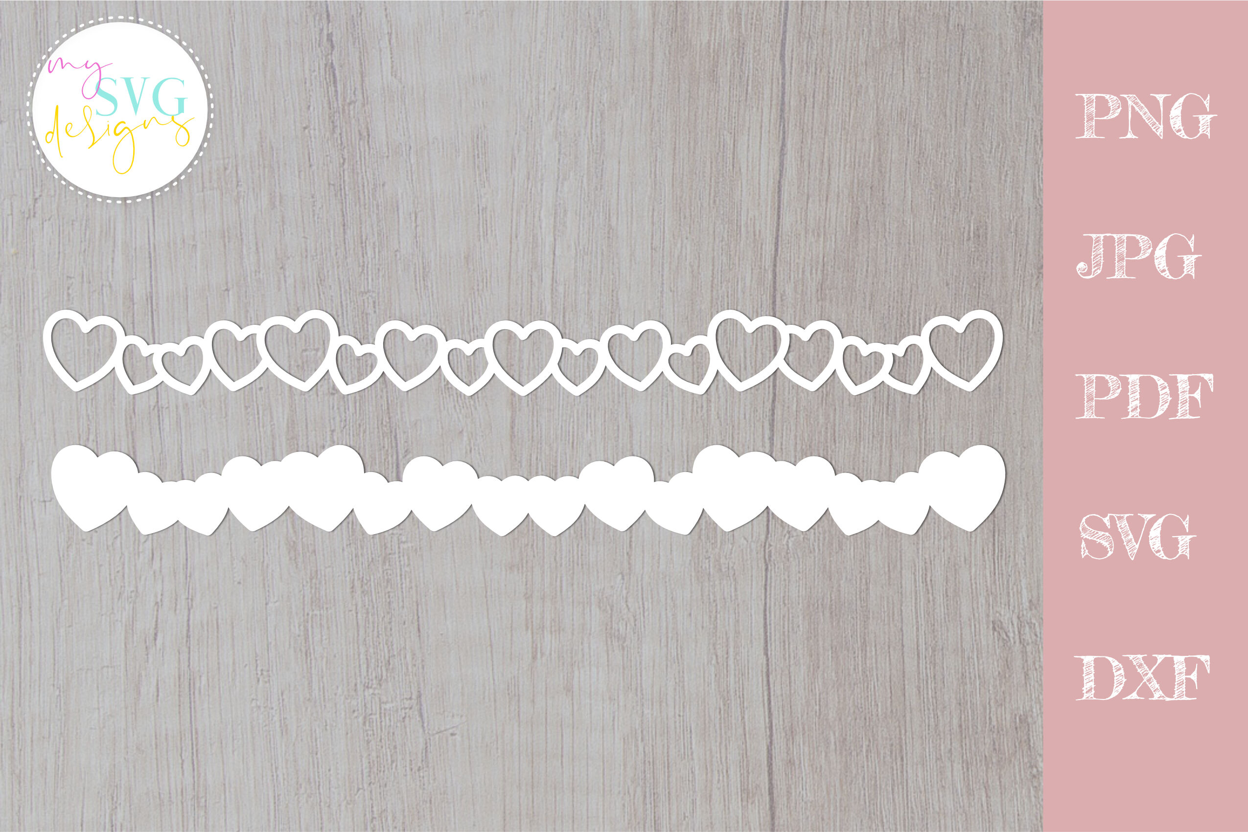 Heart Border Svg Heart Divider Svg Flourish Svg By Mysvgdesigns Thehungryjpeg Com