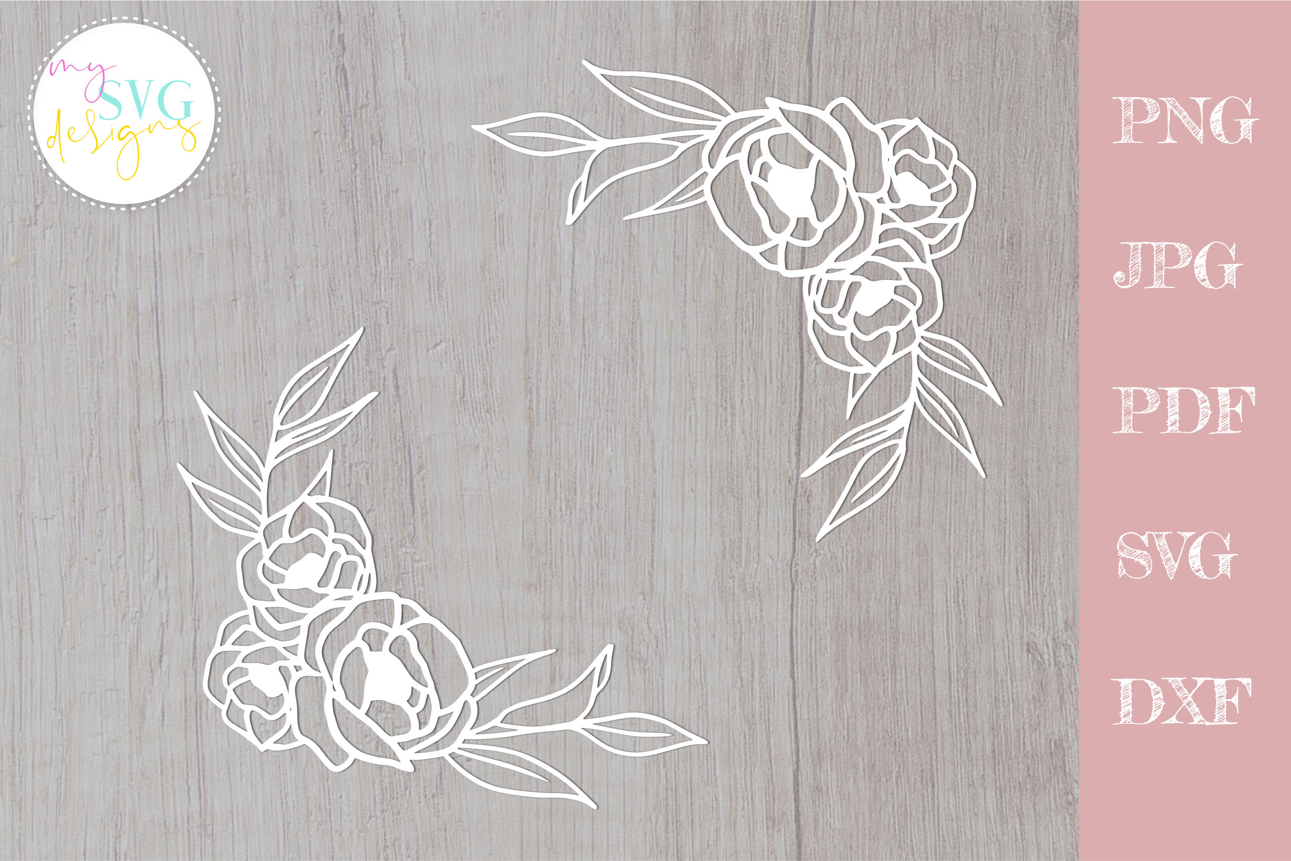 Rose svg, Rose frame svg, Flower svg files By PLPaperDesigns