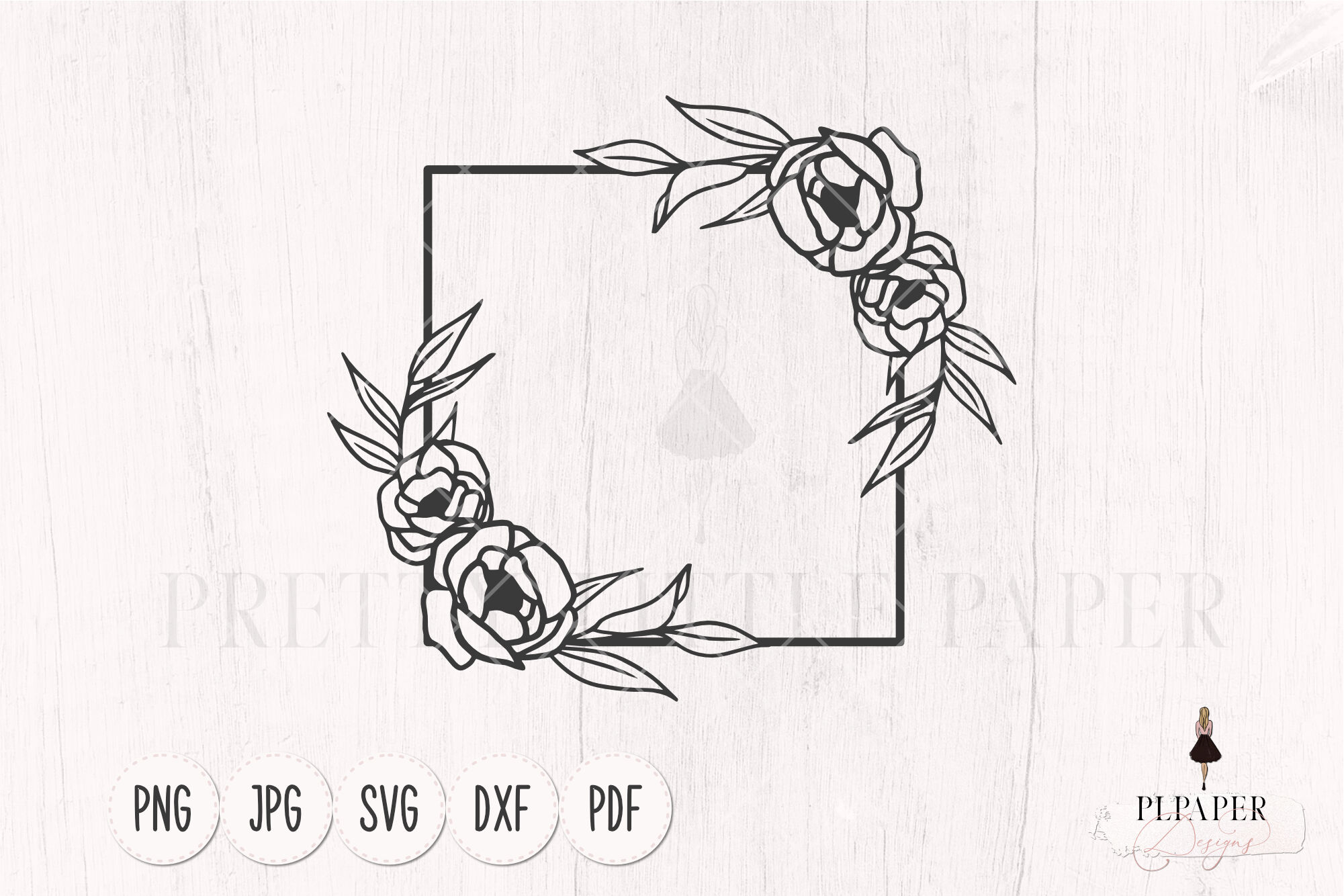 Floral frame svg, Flower svg, Floral bouquet svg By PLPaperDesigns