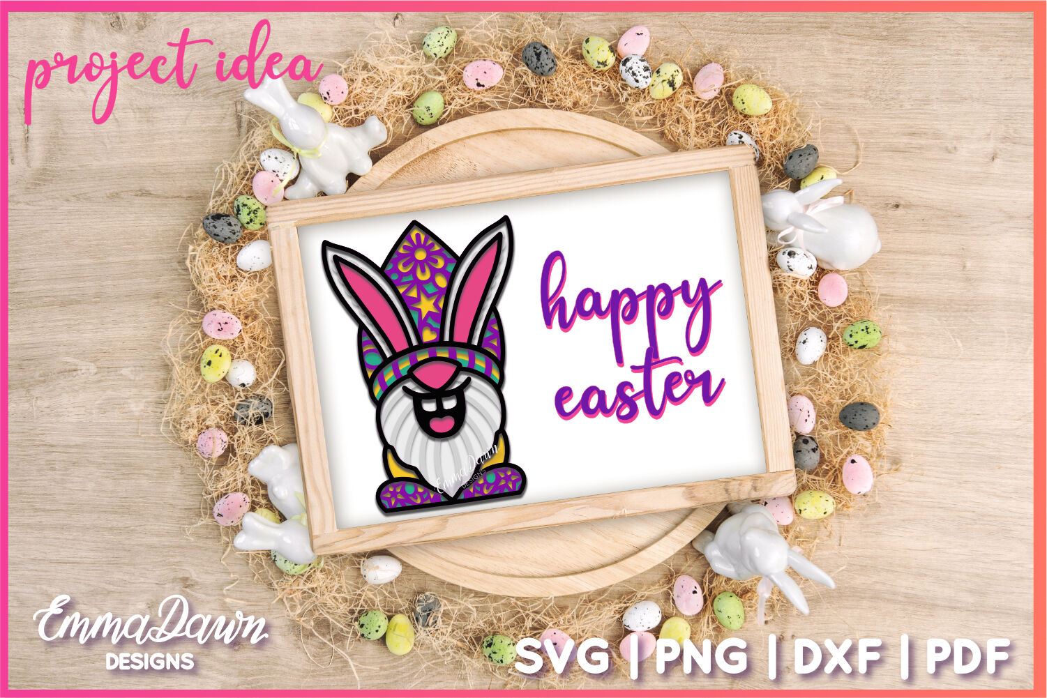 Download 3d Layered Easter Bunny Gnome Svg By Emma Dawn Designs Thehungryjpeg Com