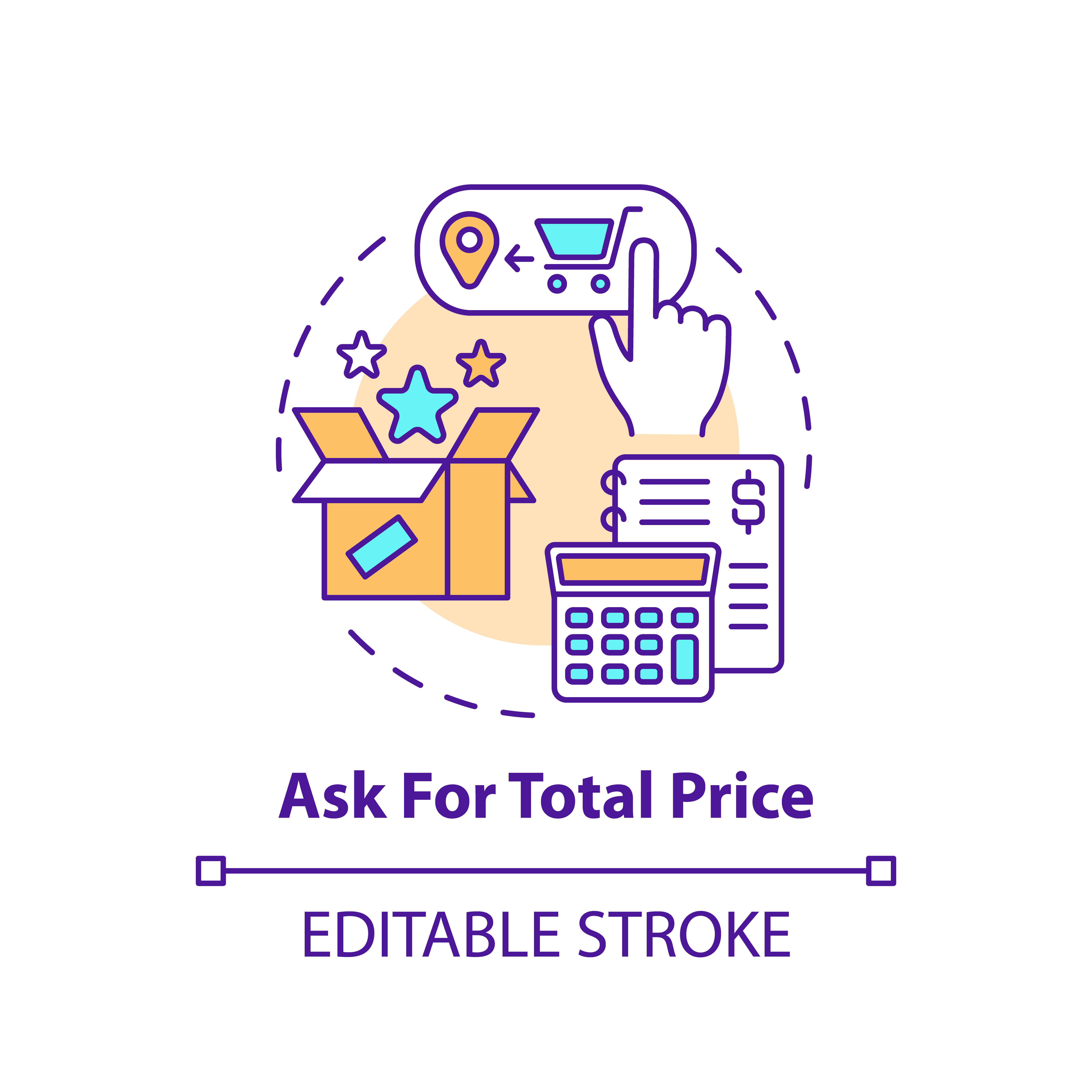 Asking for total price concept icon By bsd studio | TheHungryJPEG