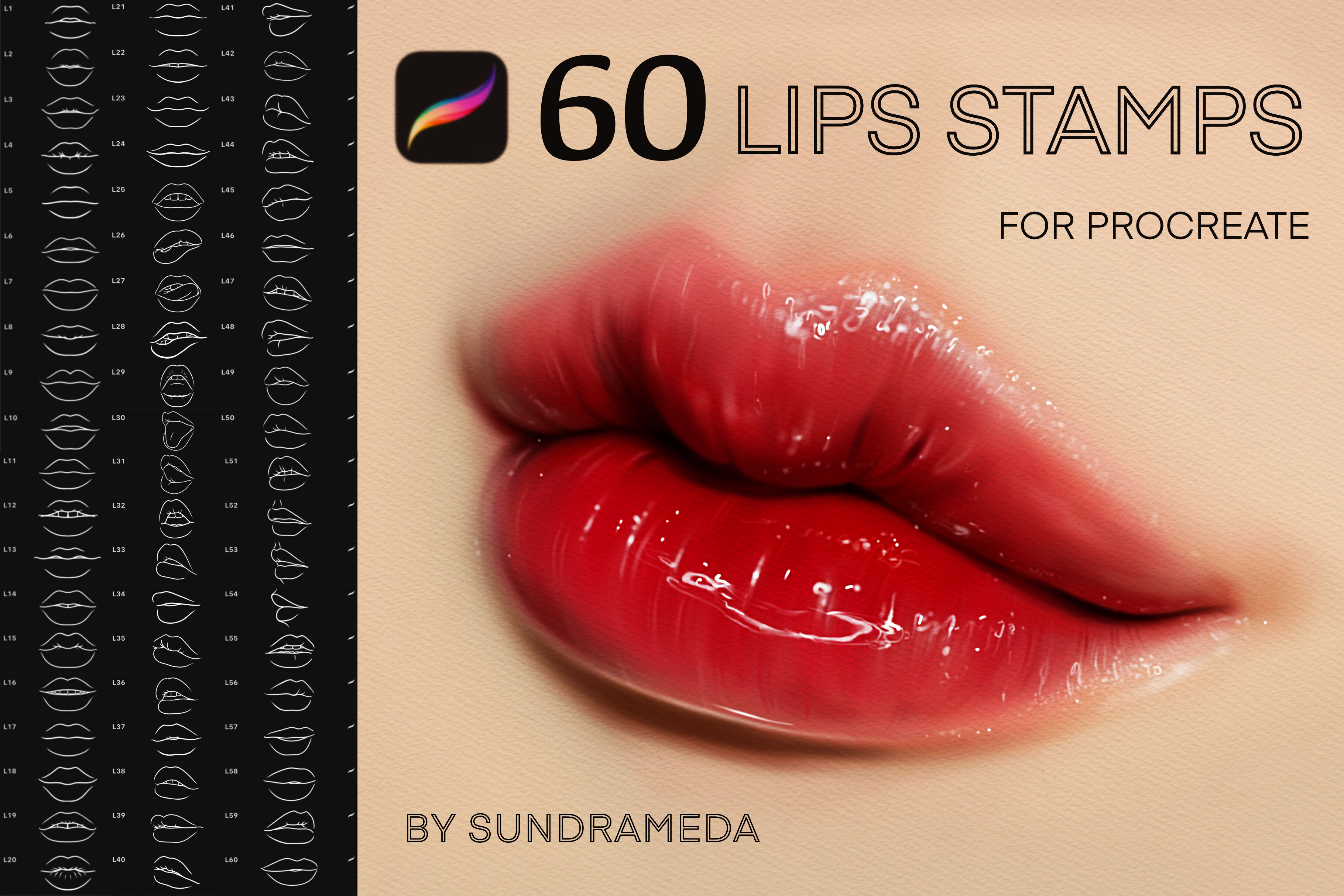 lip stamp procreate free
