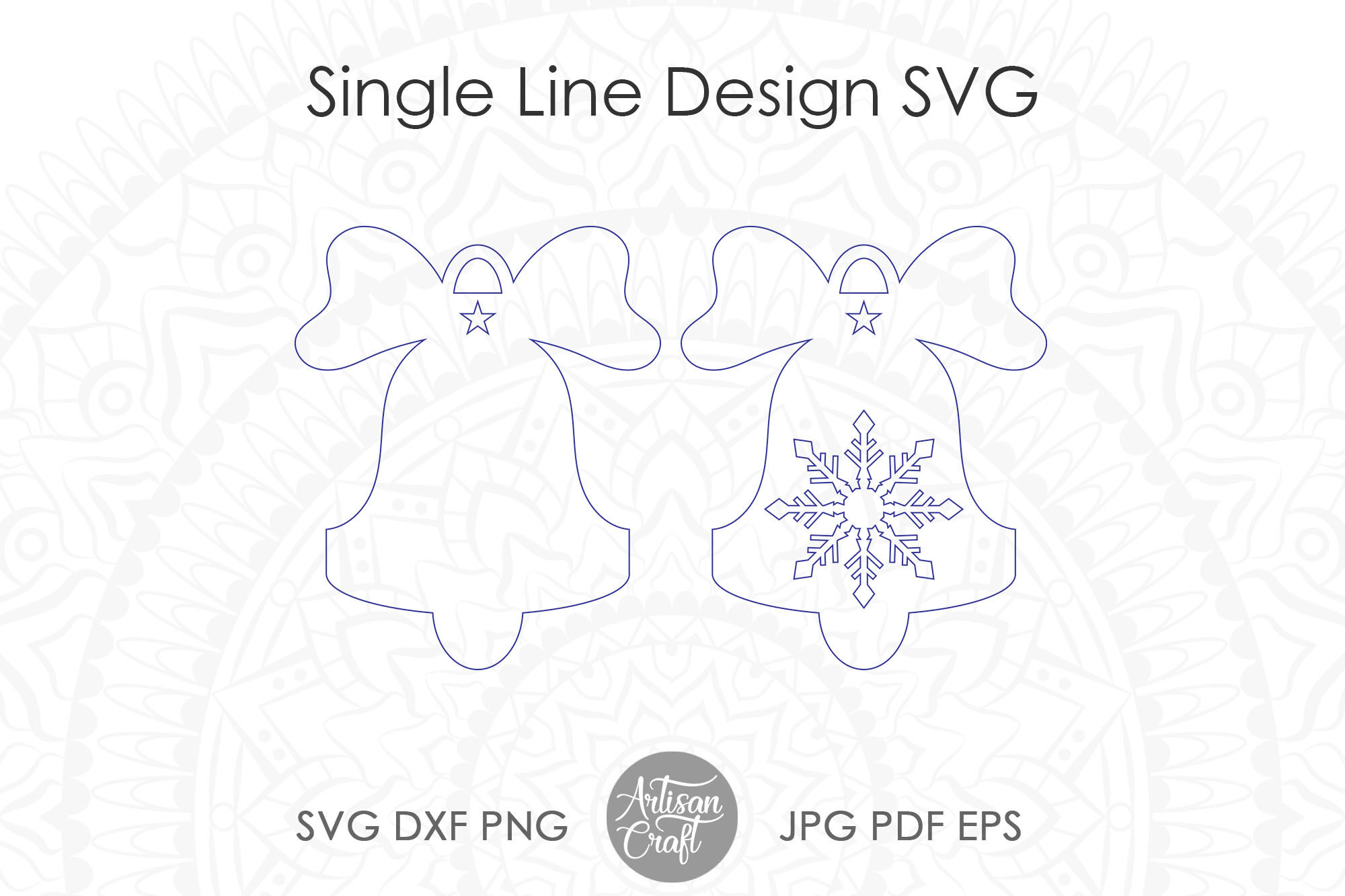 Bell Christmas Ornaments Svg Single Line Svg Laser Cutting Files B By Artisan Craft Svg Thehungryjpeg Com