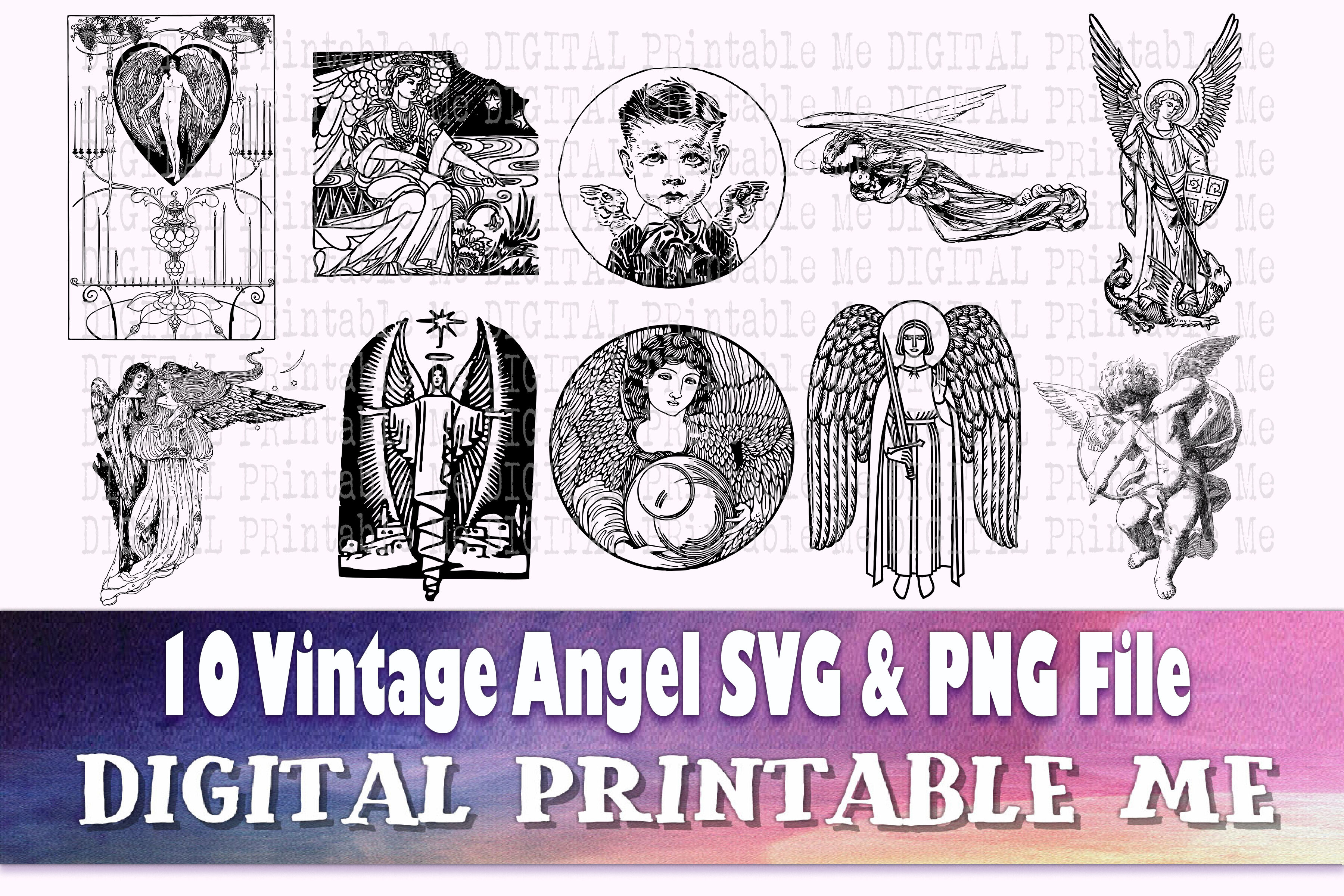 Vintage Silhouette Art / Silhouette Art Bundle / Printable