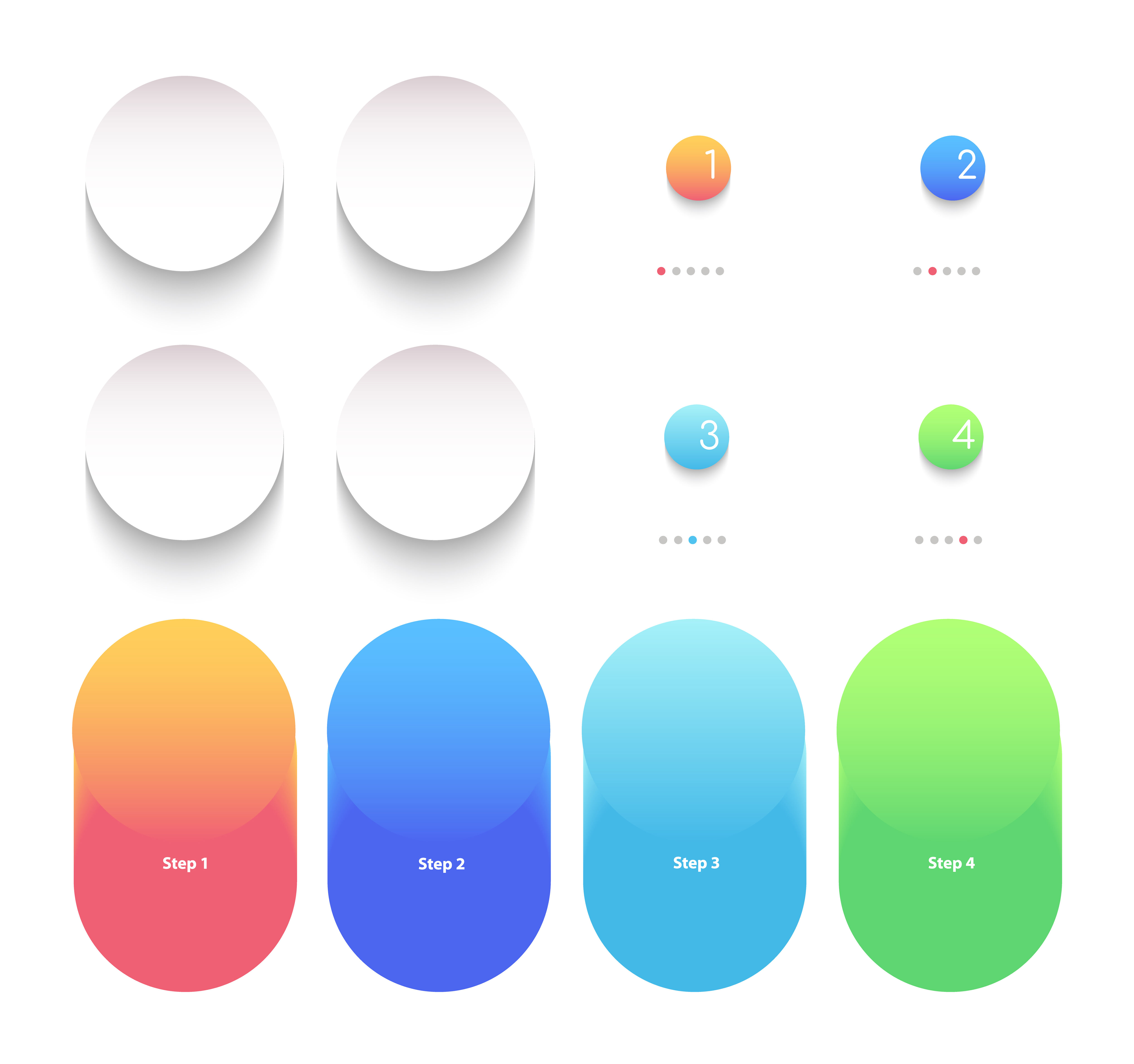 Round bright gradient vector infographic elements set By bsd art ...