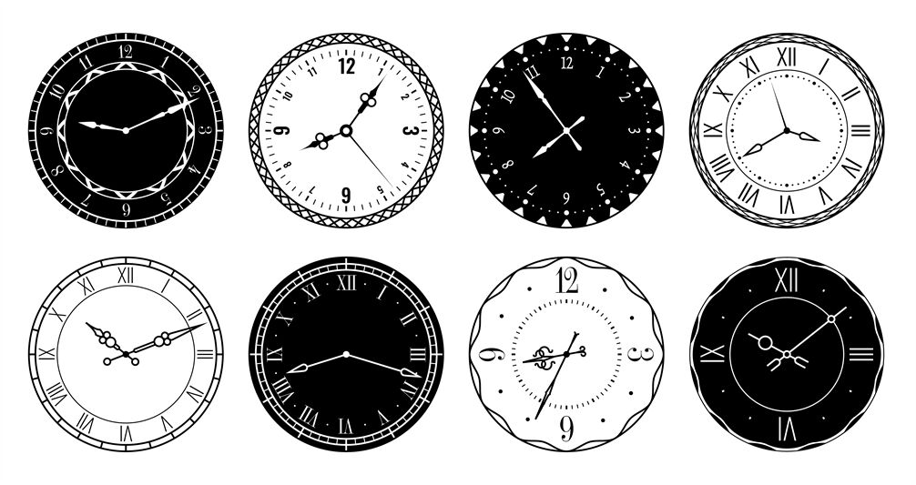 vintage clock face template vector Stock Vector